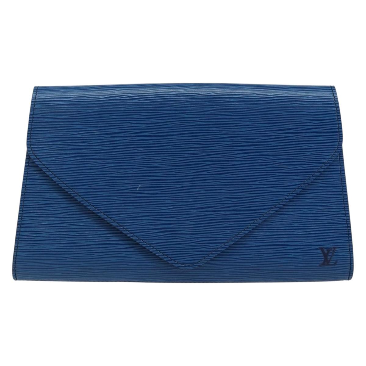 LOUIS VUITTON Epi Art Deco Clutch Bag Blue M52635 LV Auth ep11390
