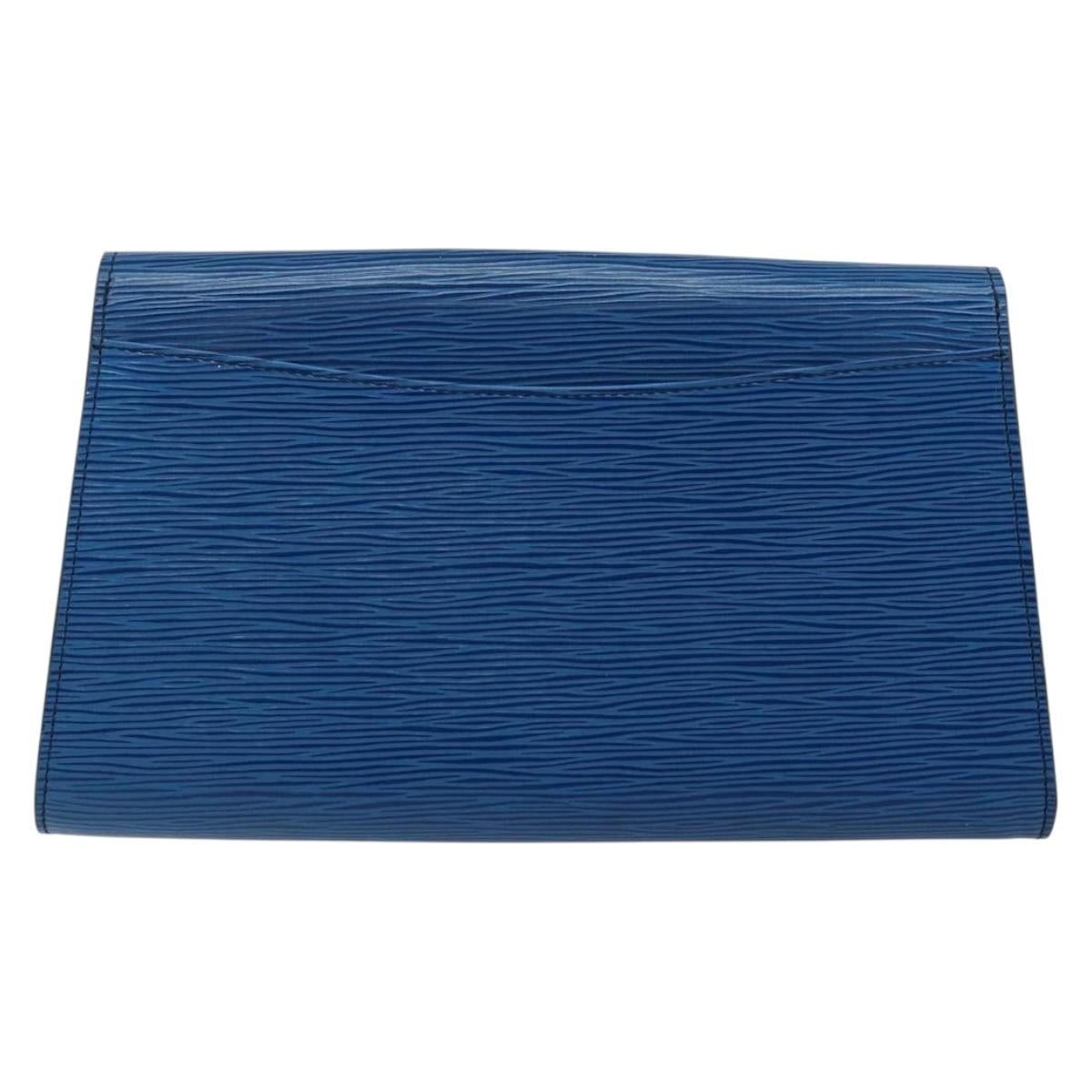 LOUIS VUITTON Epi Art Deco Clutch Bag Blue M52635 LV Auth ep11390