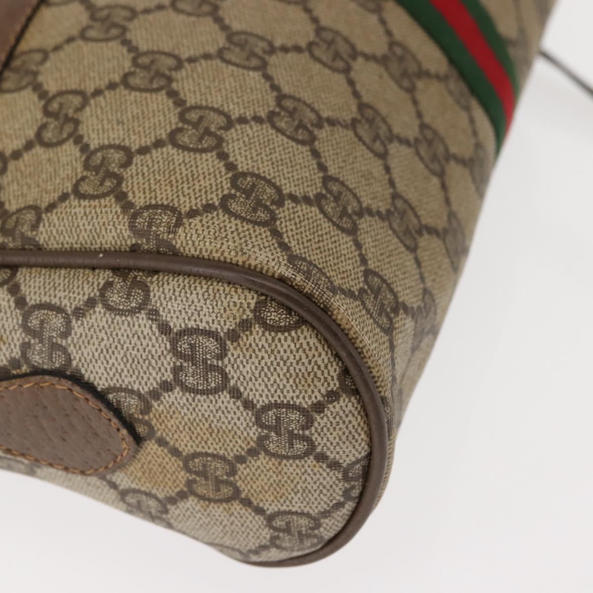 GUCCI GG Supreme Web Sherry Line Shoulder Bag PVC Beige 56 02 005 Auth ep11392