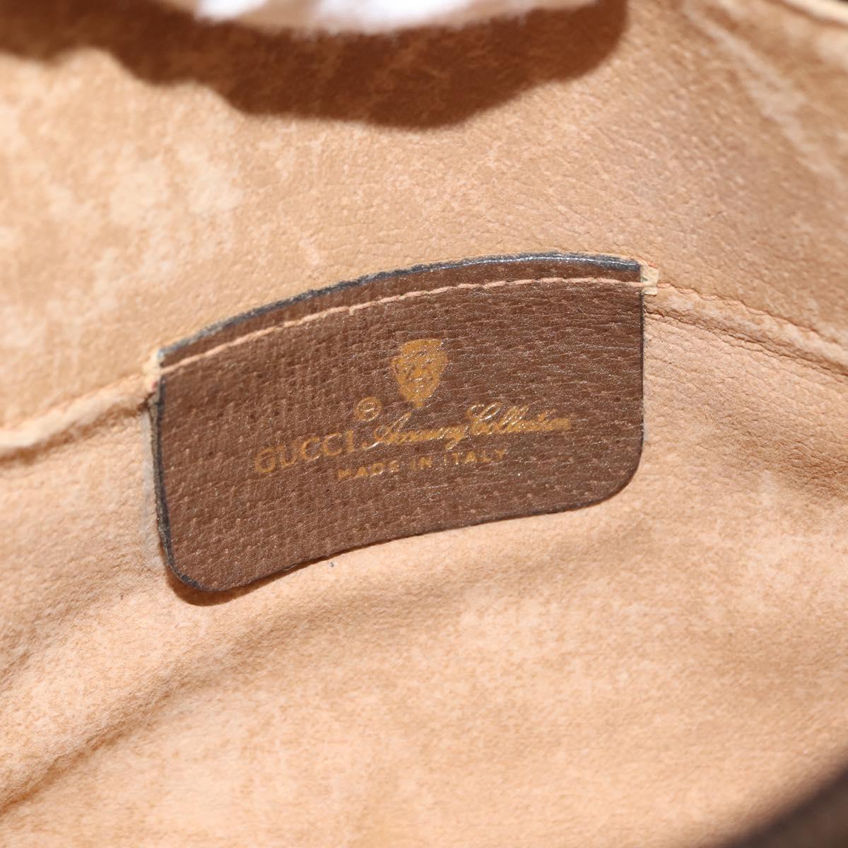 GUCCI GG Supreme Shoulder Bag PVC Beige Gold Auth ep11393