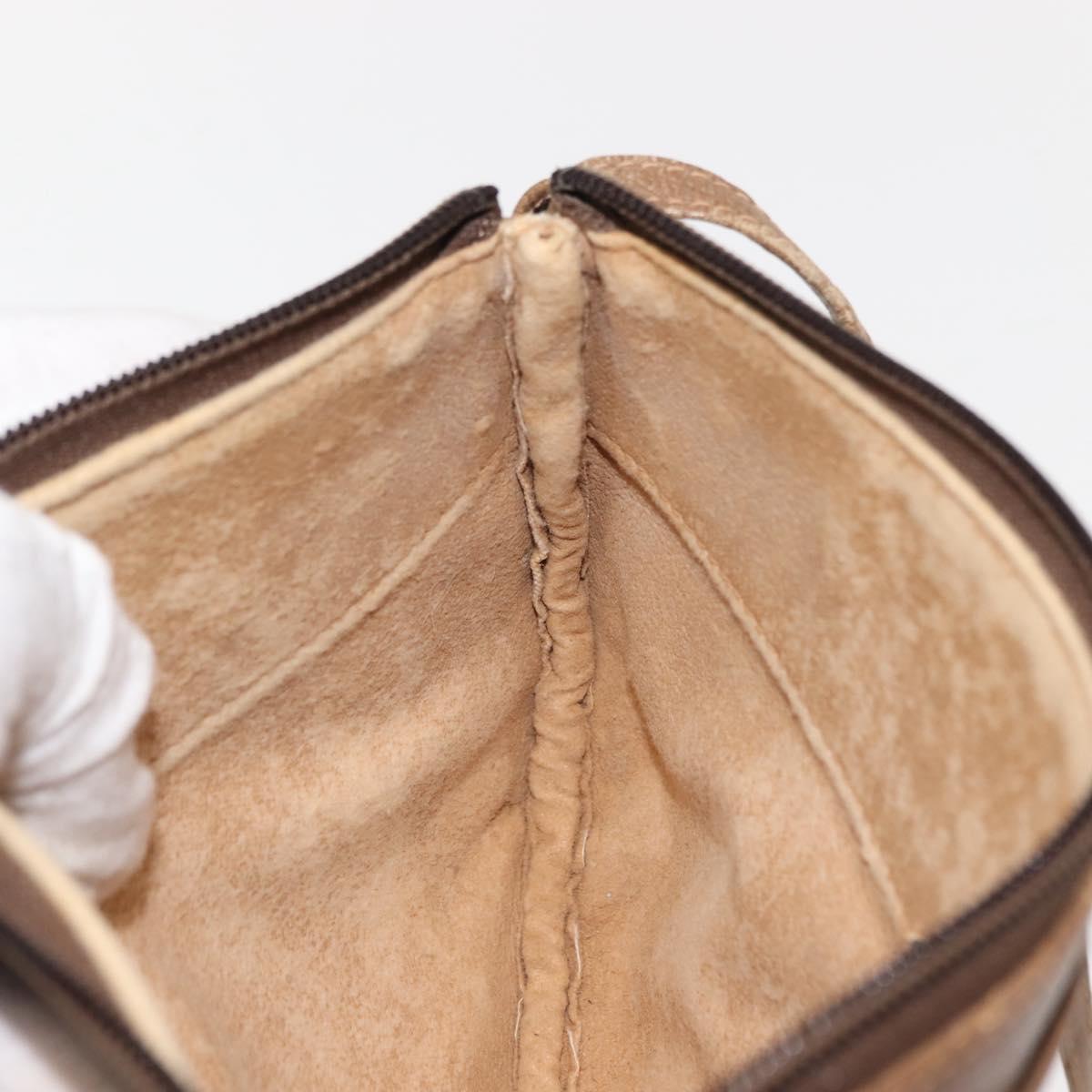 GUCCI GG Supreme Shoulder Bag PVC Beige Gold Auth ep11393