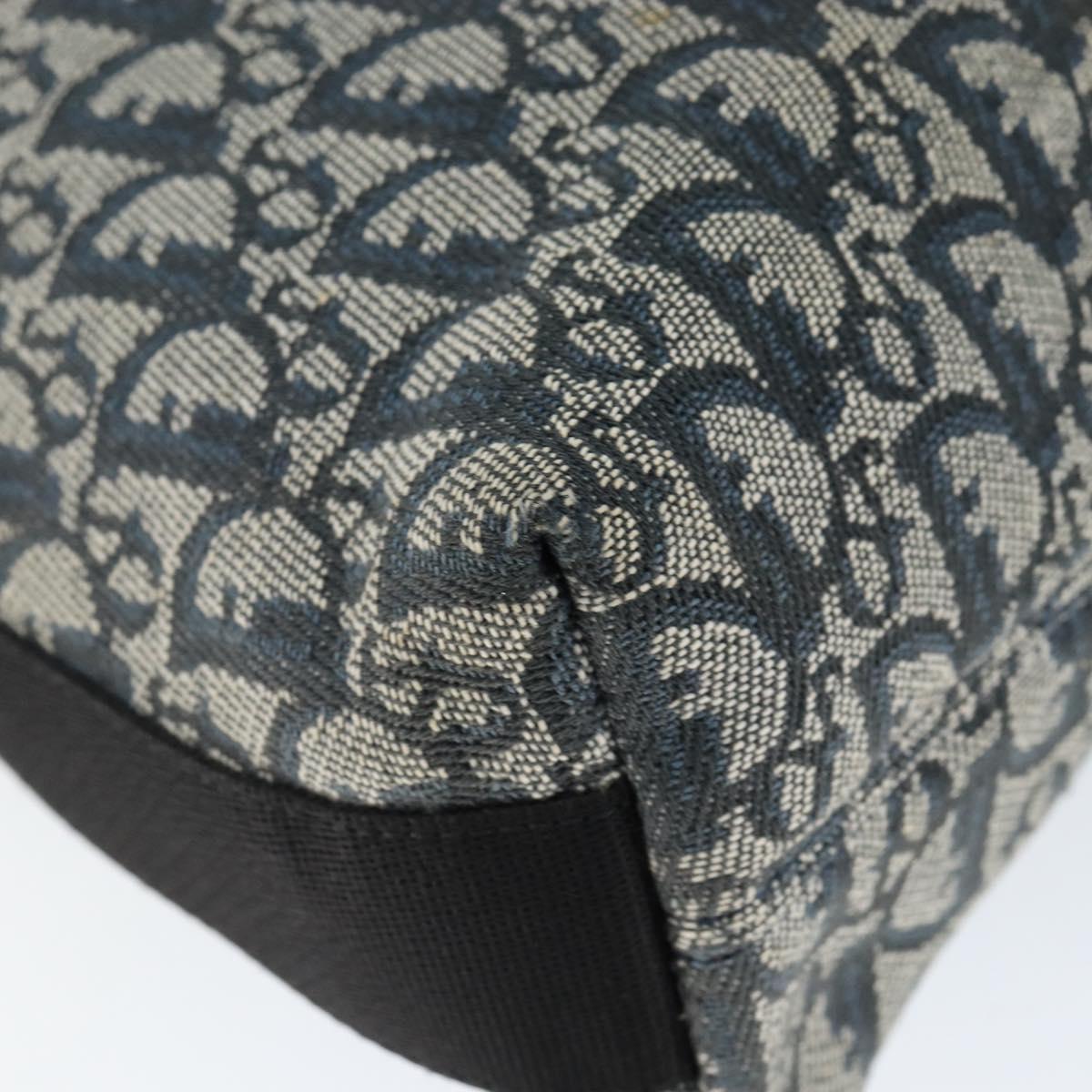 Christian Dior Trotter Canvas Shoulder Bag Navy Silver Auth ep11395