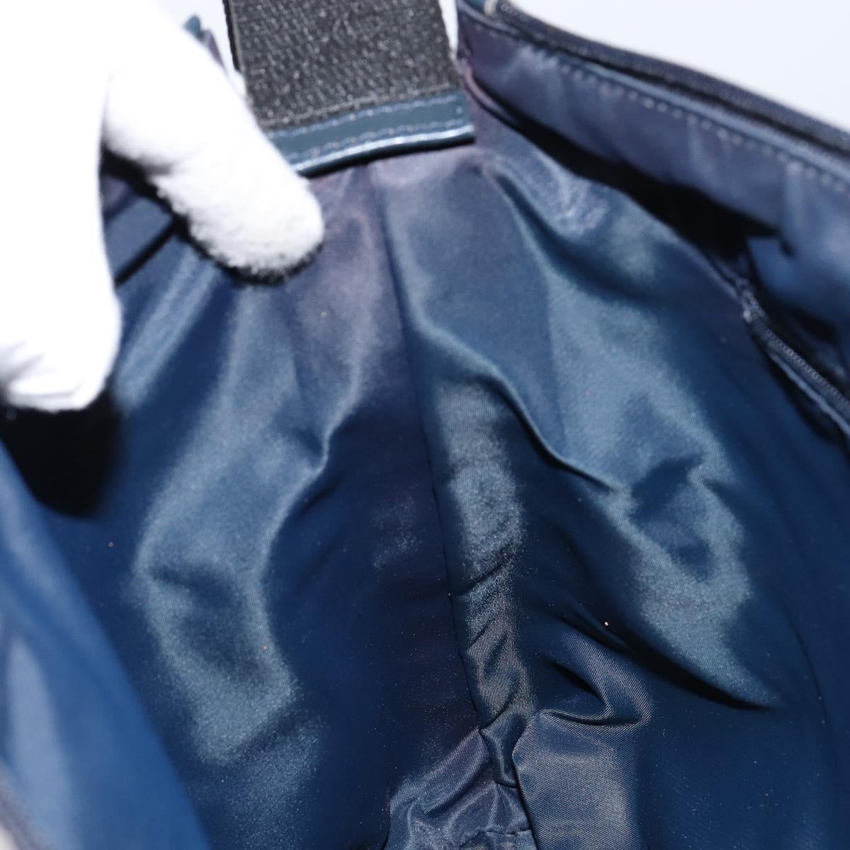 Christian Dior Trotter Canvas Shoulder Bag Navy Silver Auth ep11395