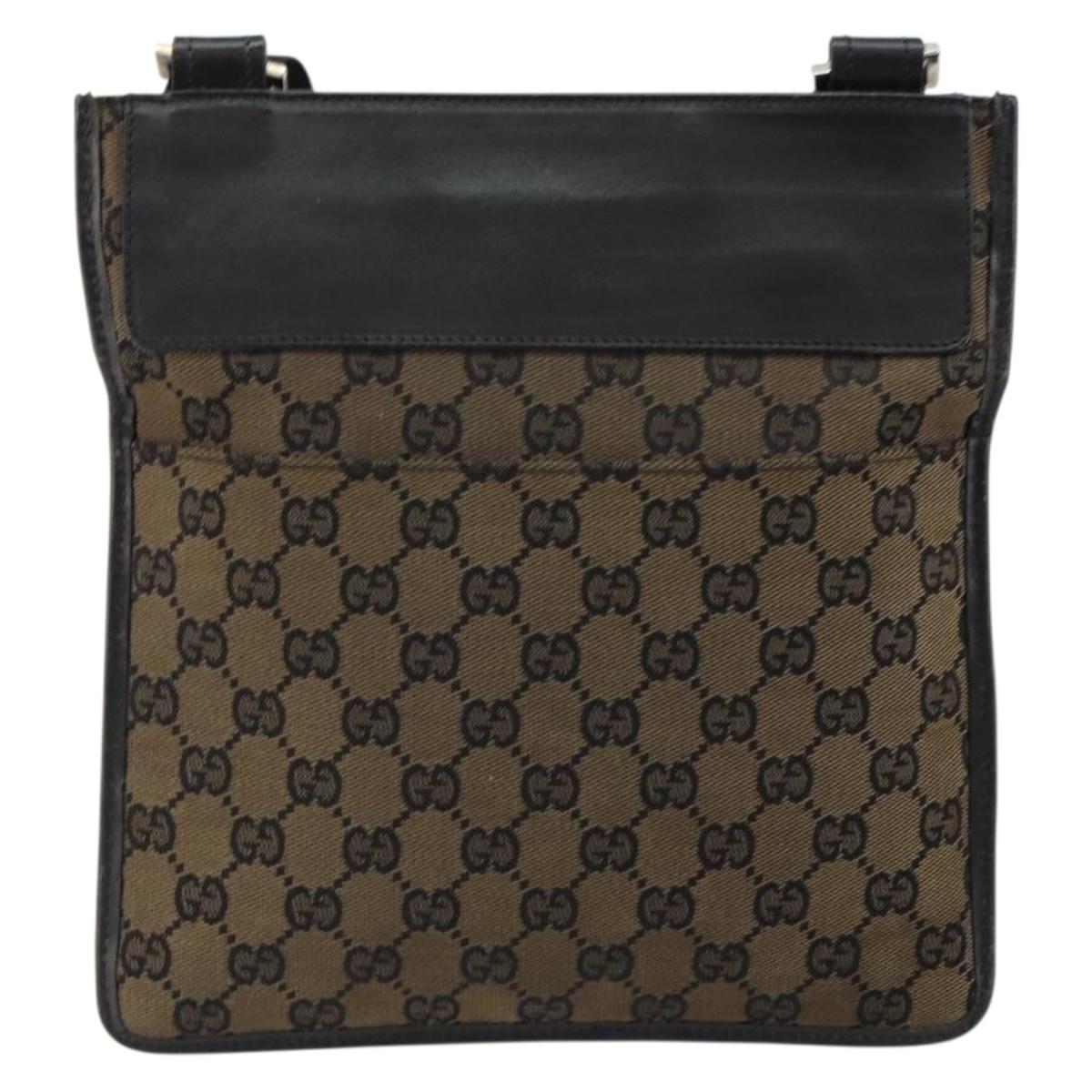 GUCCI GG Canvas Shoulder Bag Brown 019 0348 Auth ep11399