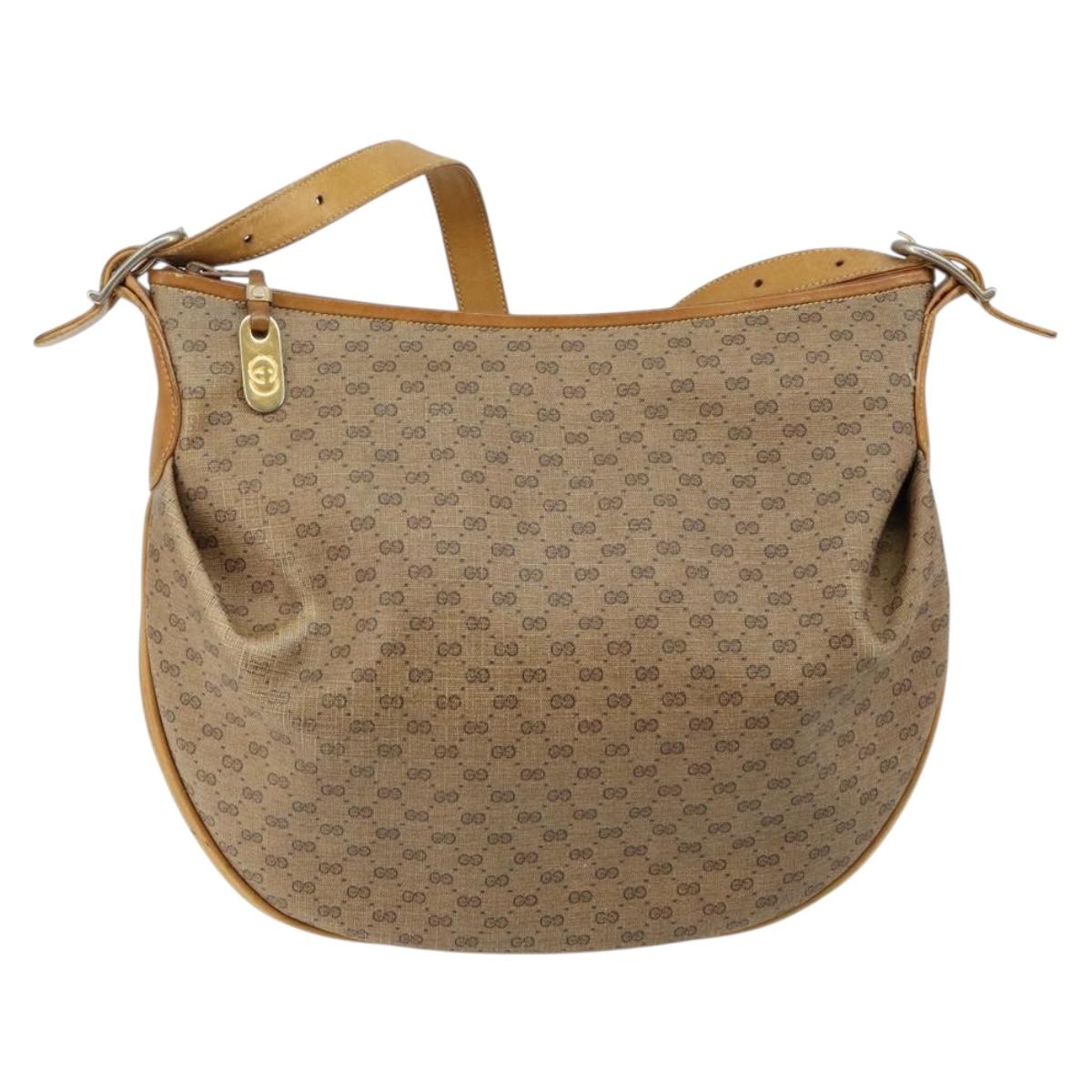 GUCCI Micro GG Supreme Shoulder Bag PVC Beige Gold 001 256 1324 Auth ep11400