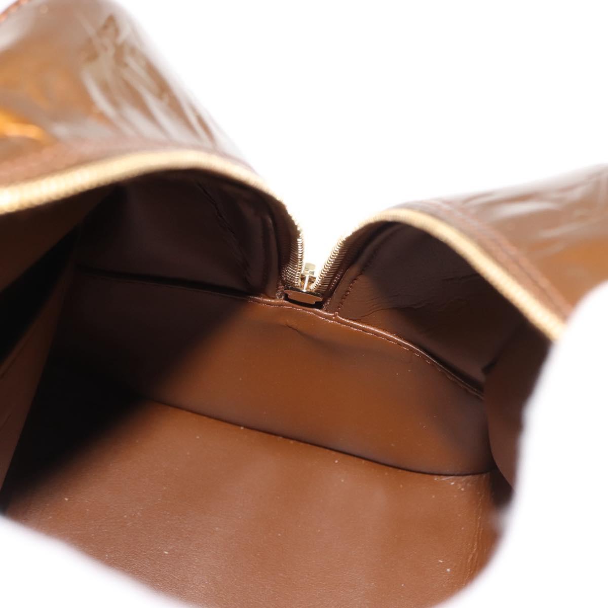 LOUIS VUITTON Monogram Vernis Tompkins Square Bag Bronze M91103 LV Auth ep11403