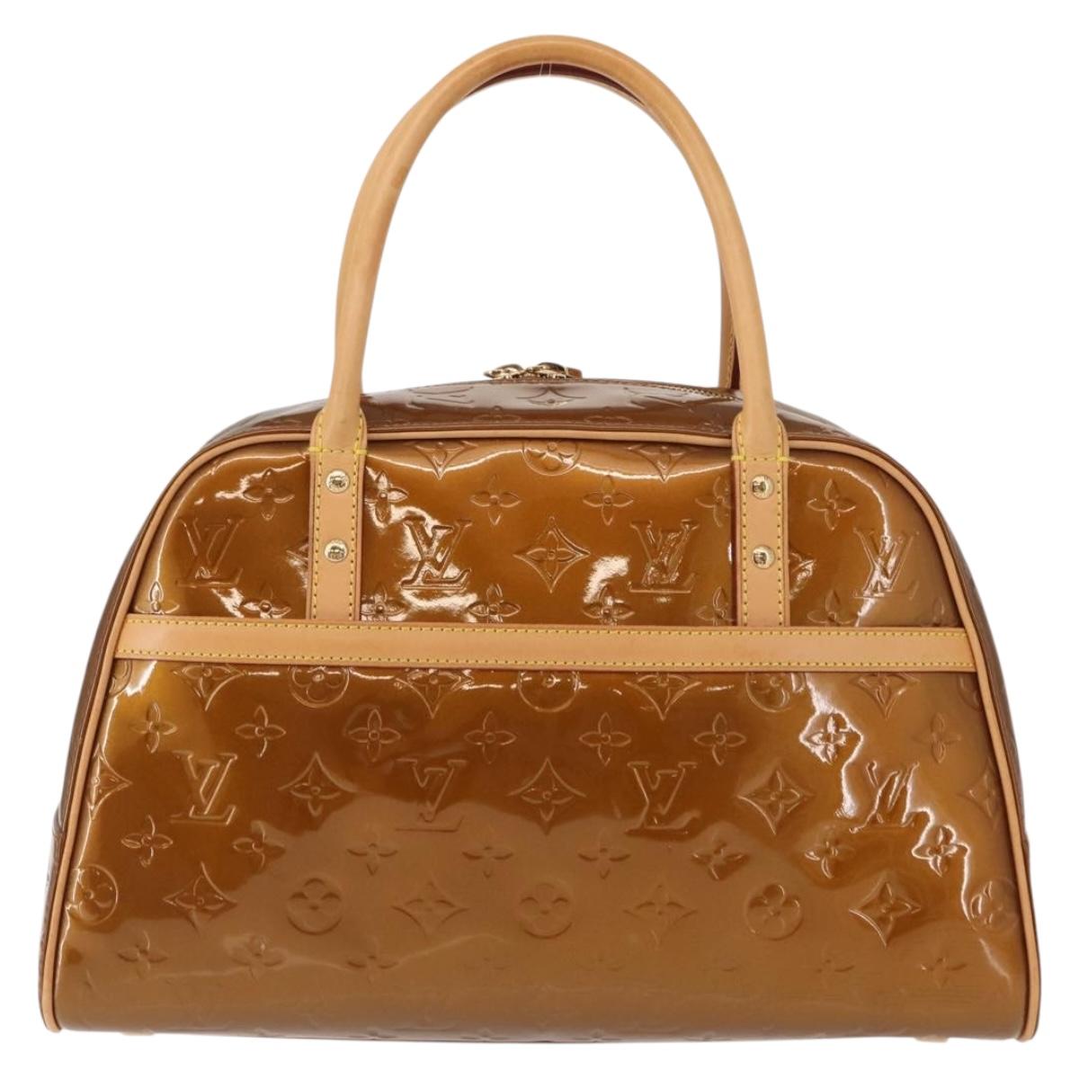 LOUIS VUITTON Monogram Vernis Tompkins Square Bag Bronze M91103 LV Auth ep11403
