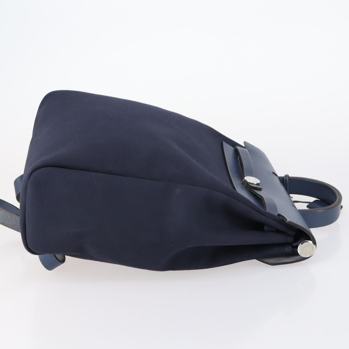 HERMES Herbag Backpack Canvas 2way Navy Auth ep11406