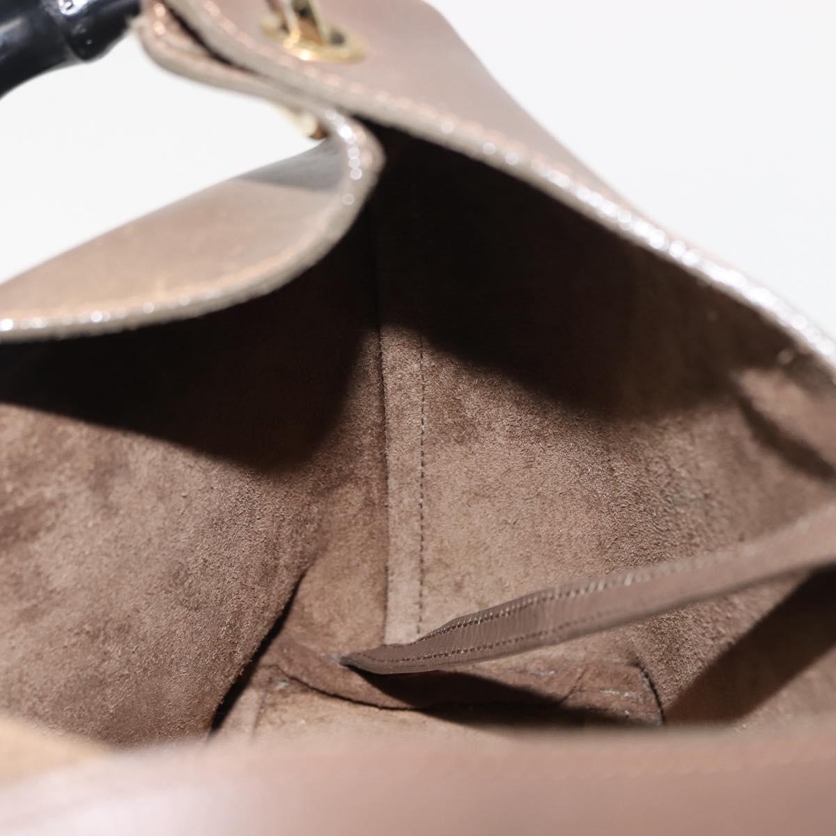 GUCCI Bamboo Hand Bag Leather Brown Gold 001 2058 1883 0 Auth ep11407