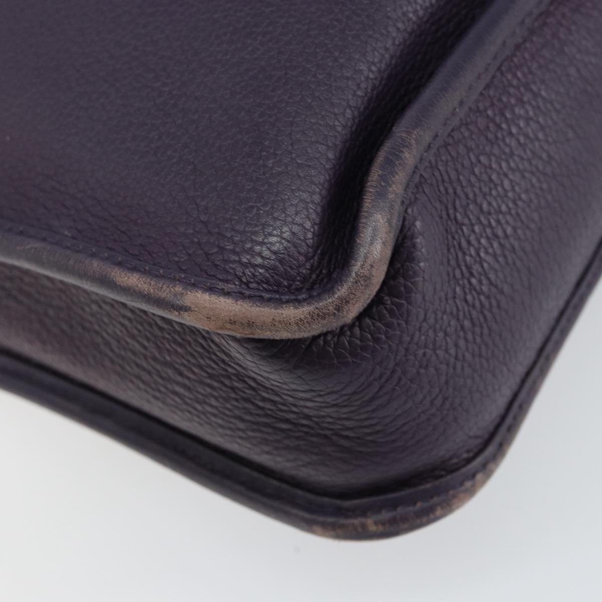 LOEWE Tote Bag Leather Purple Silver Auth ep11409