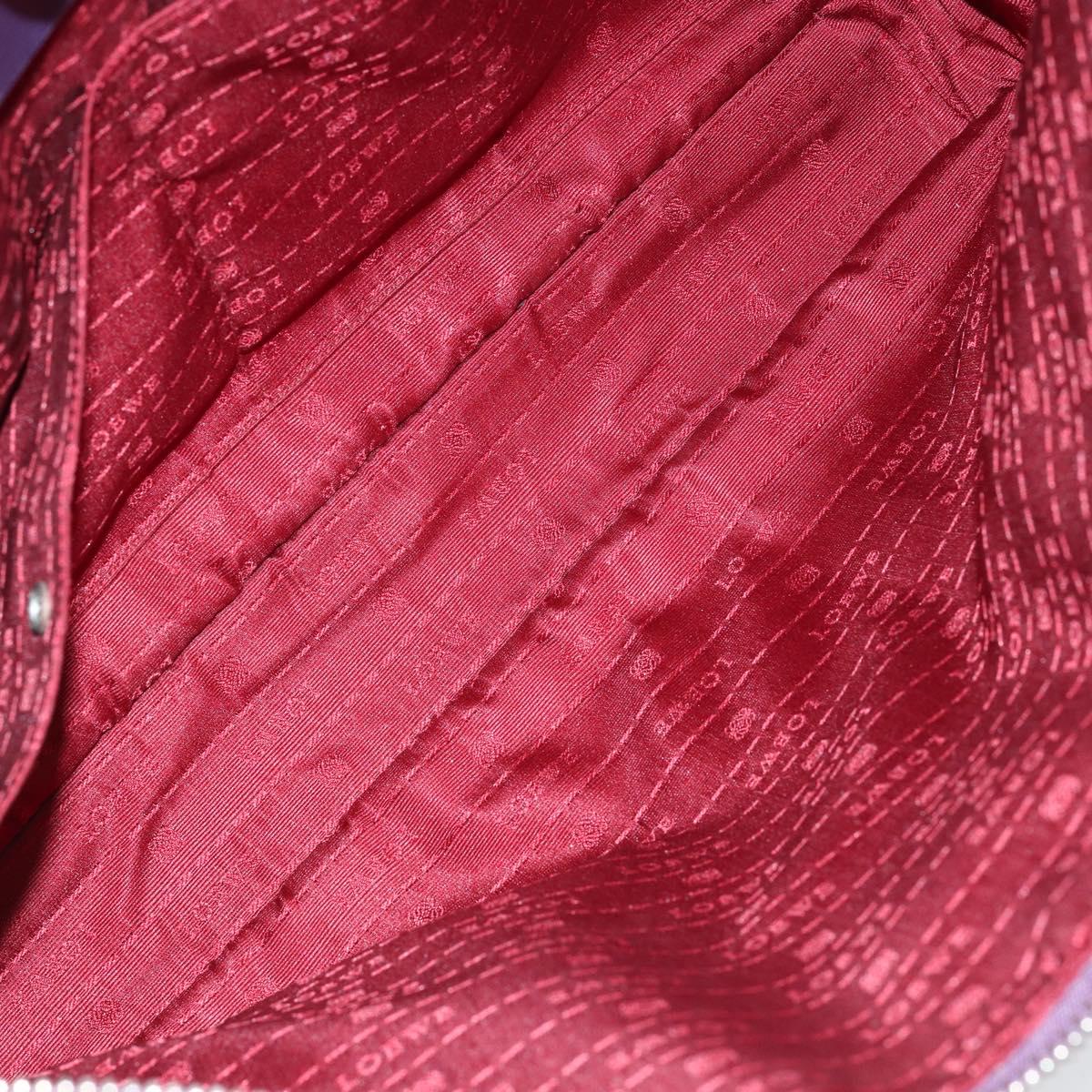 LOEWE Tote Bag Leather Purple Silver Auth ep11409