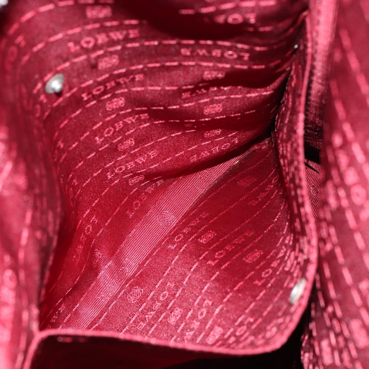 LOEWE Tote Bag Leather Purple Silver Auth ep11409