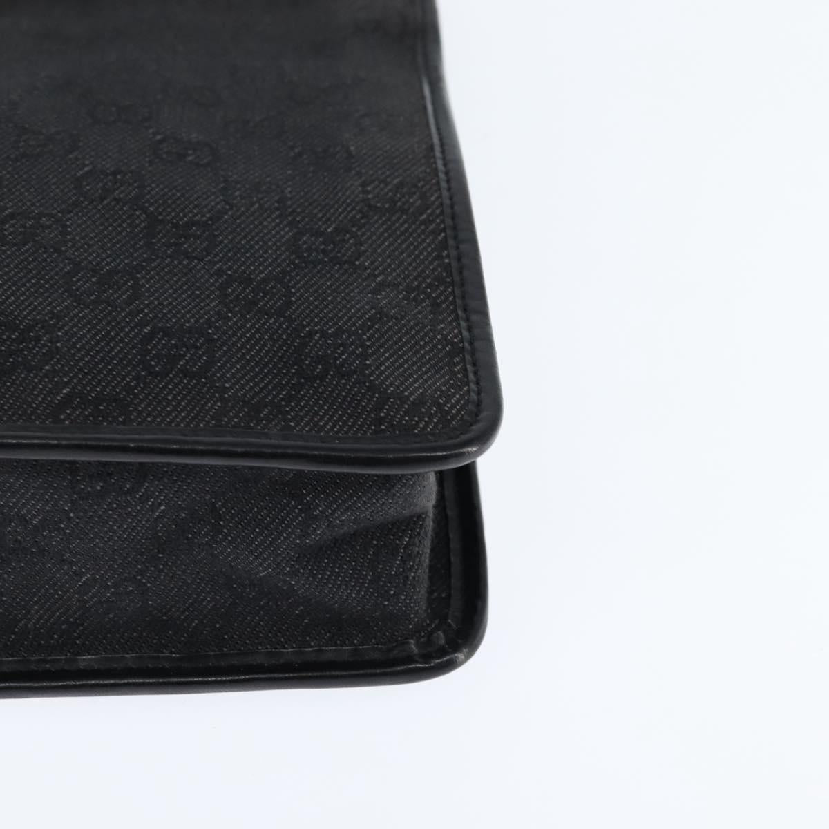 GUCCI GG Canvas Shoulder Bag Black Silver 91762 Auth ep11415