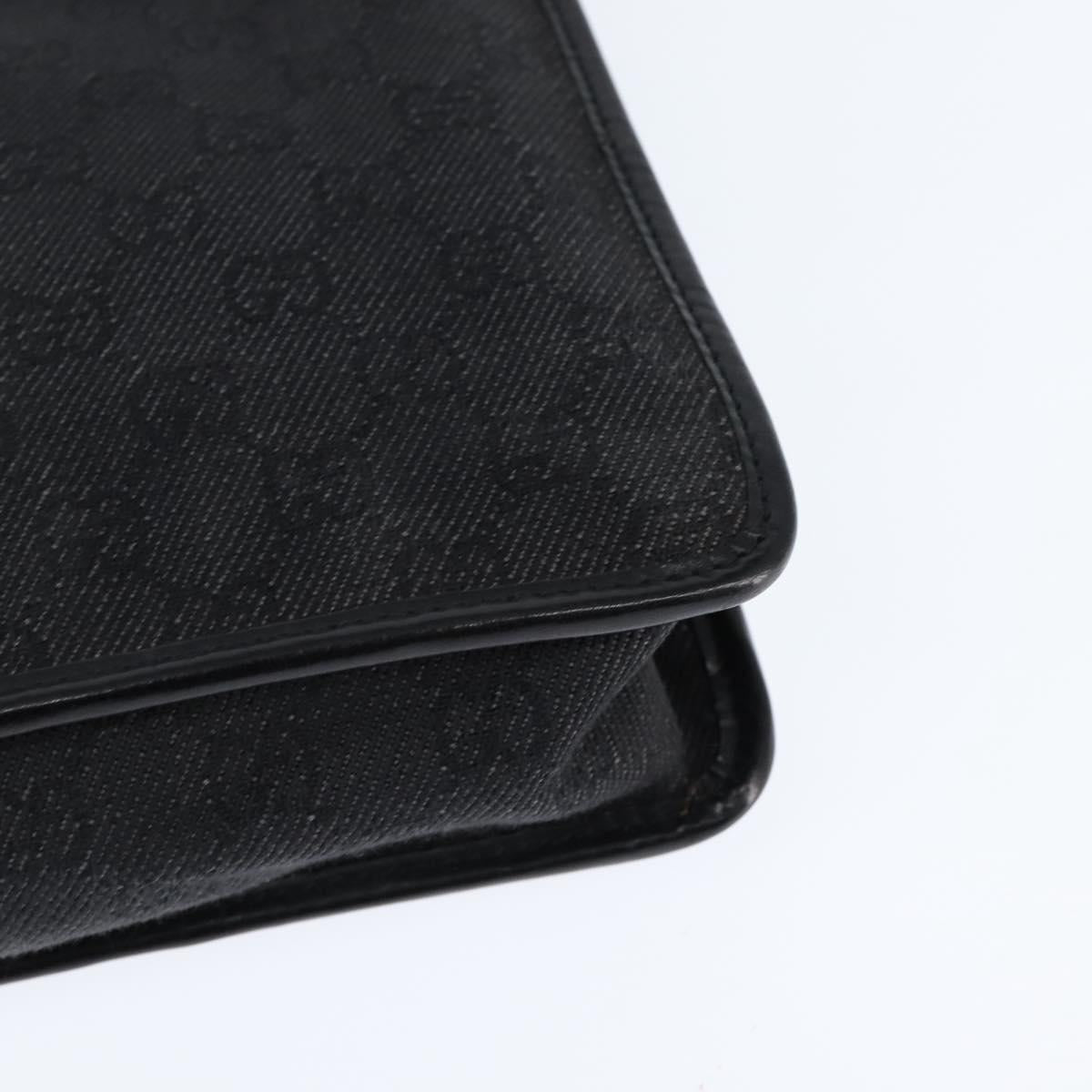 GUCCI GG Canvas Shoulder Bag Black Silver 91762 Auth ep11415