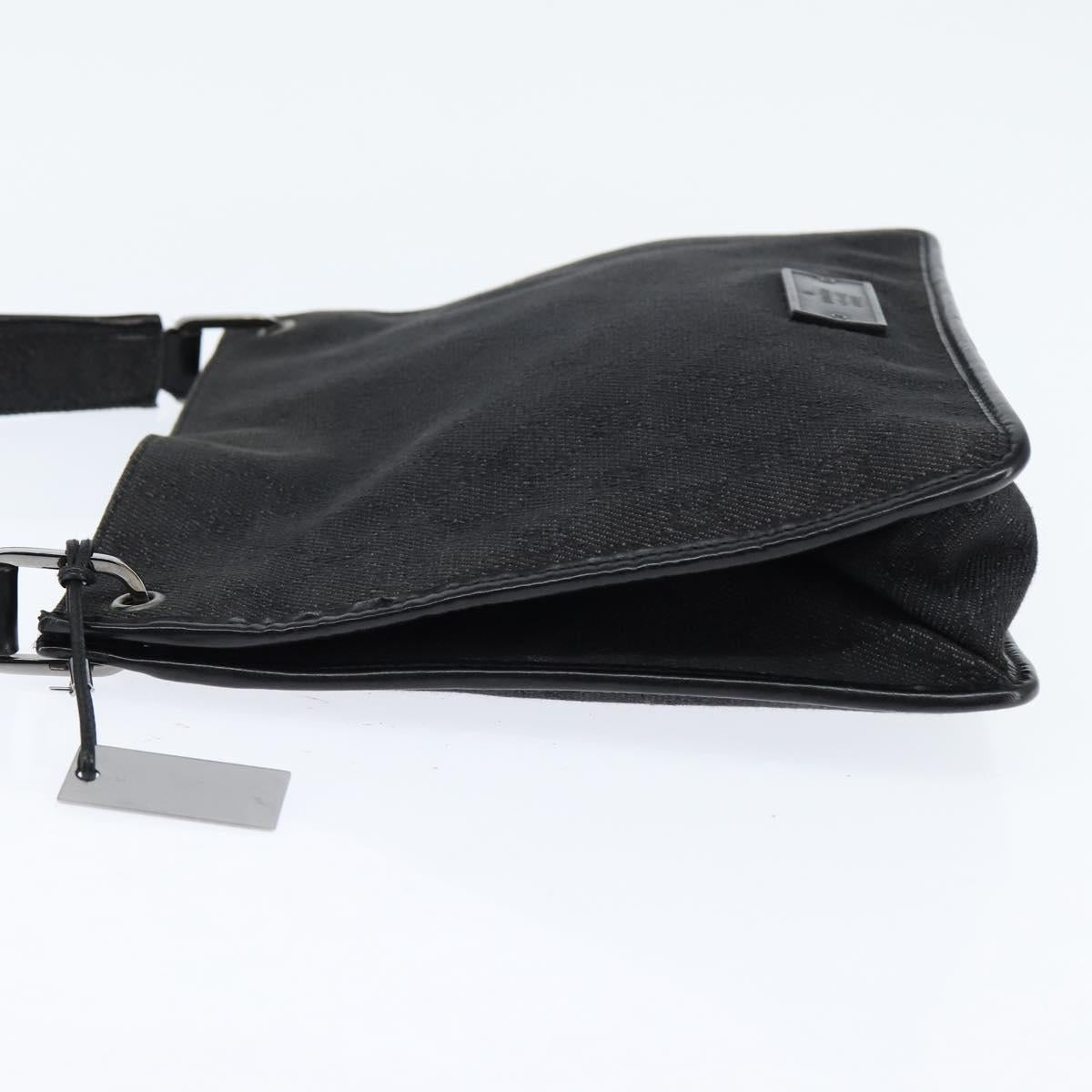GUCCI GG Canvas Shoulder Bag Black Silver 91762 Auth ep11415