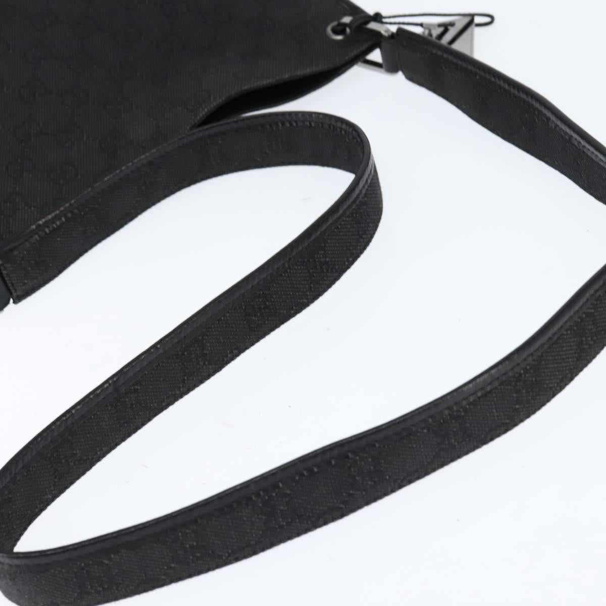 GUCCI GG Canvas Shoulder Bag Black Silver 91762 Auth ep11415