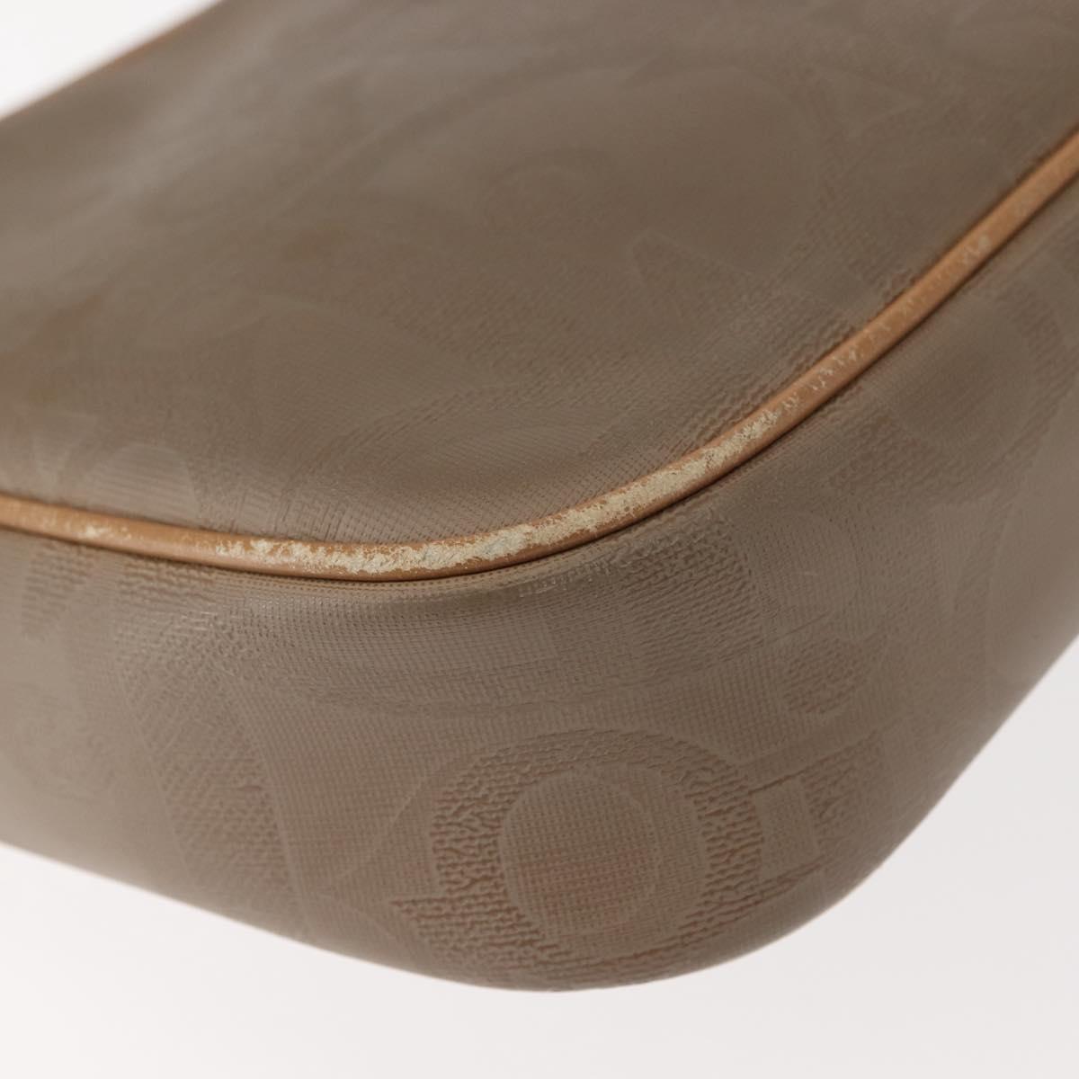 Christian Dior Trotter Canvas Shoulder Bag Beige Gold Auth ep11416