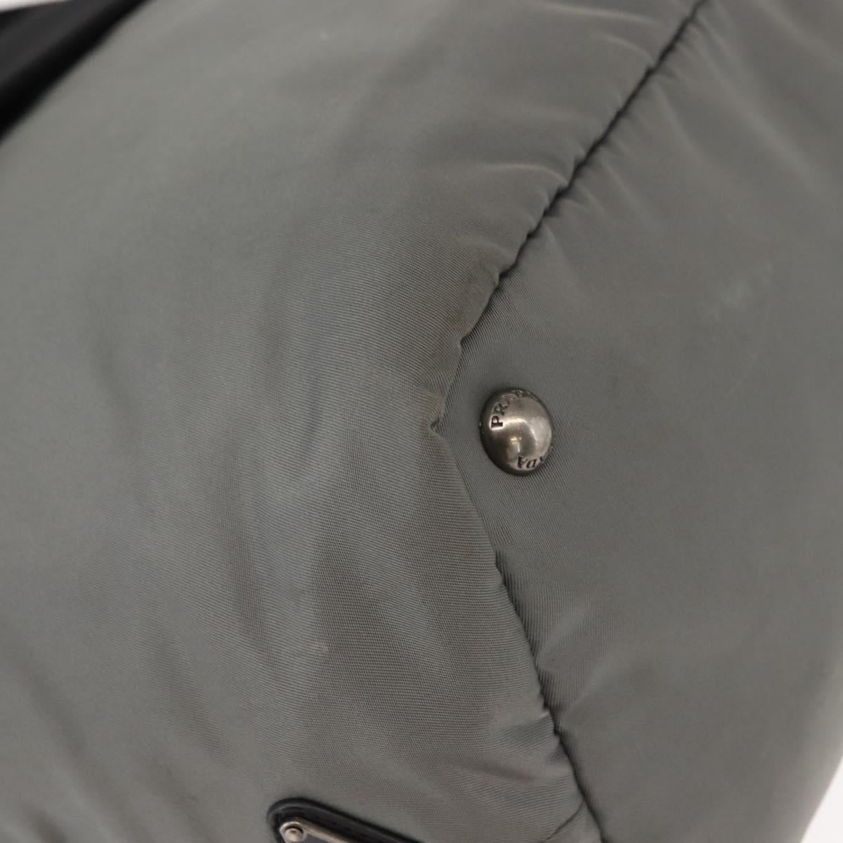 PRADA Hand Bag Nylon 2way Black Gray Auth ep11418