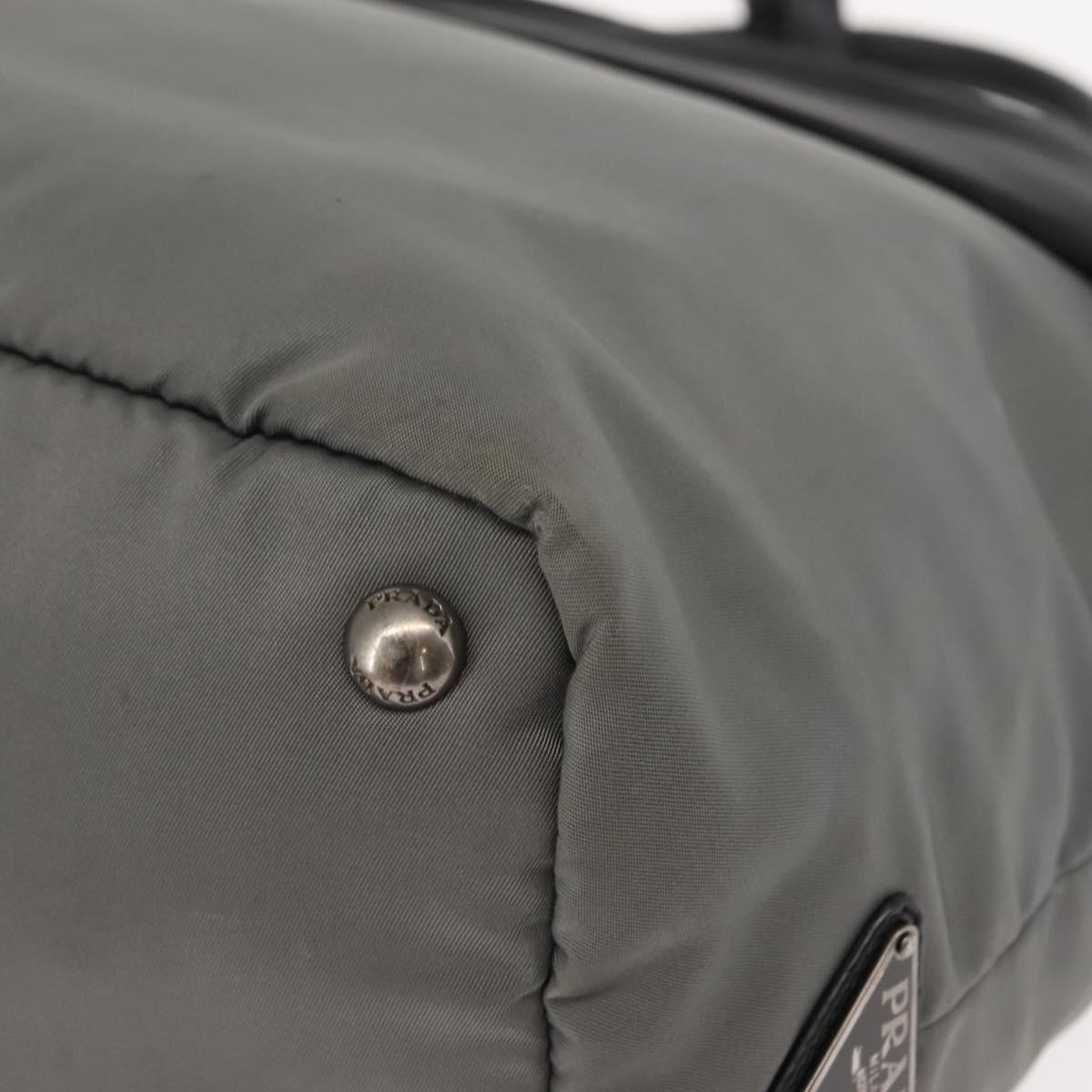 PRADA Hand Bag Nylon 2way Black Gray Auth ep11418