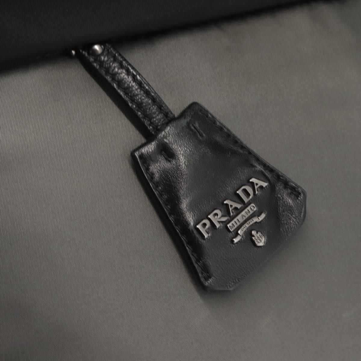 PRADA Hand Bag Nylon 2way Black Gray Auth ep11418