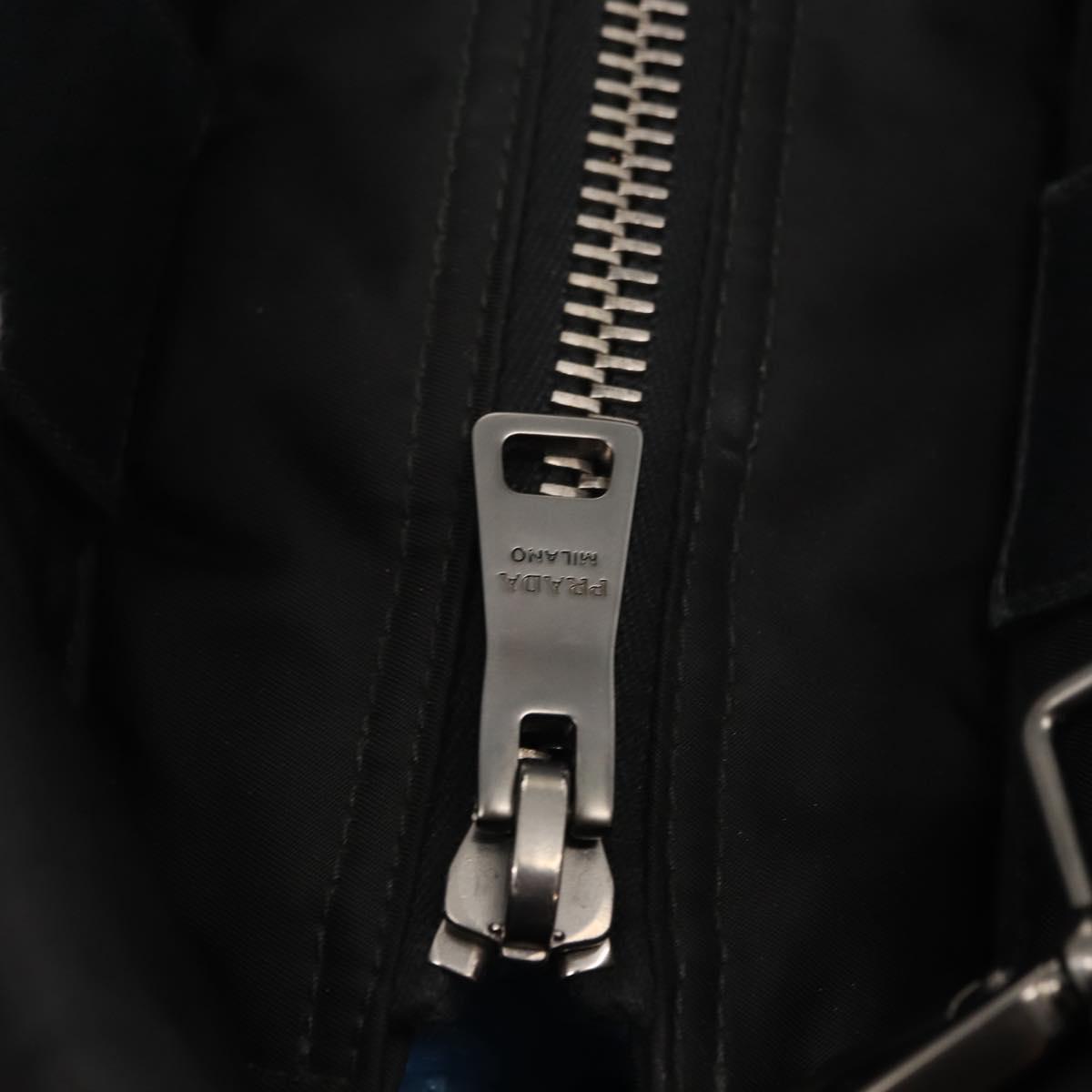 PRADA Hand Bag Nylon 2way Black Gray Auth ep11418