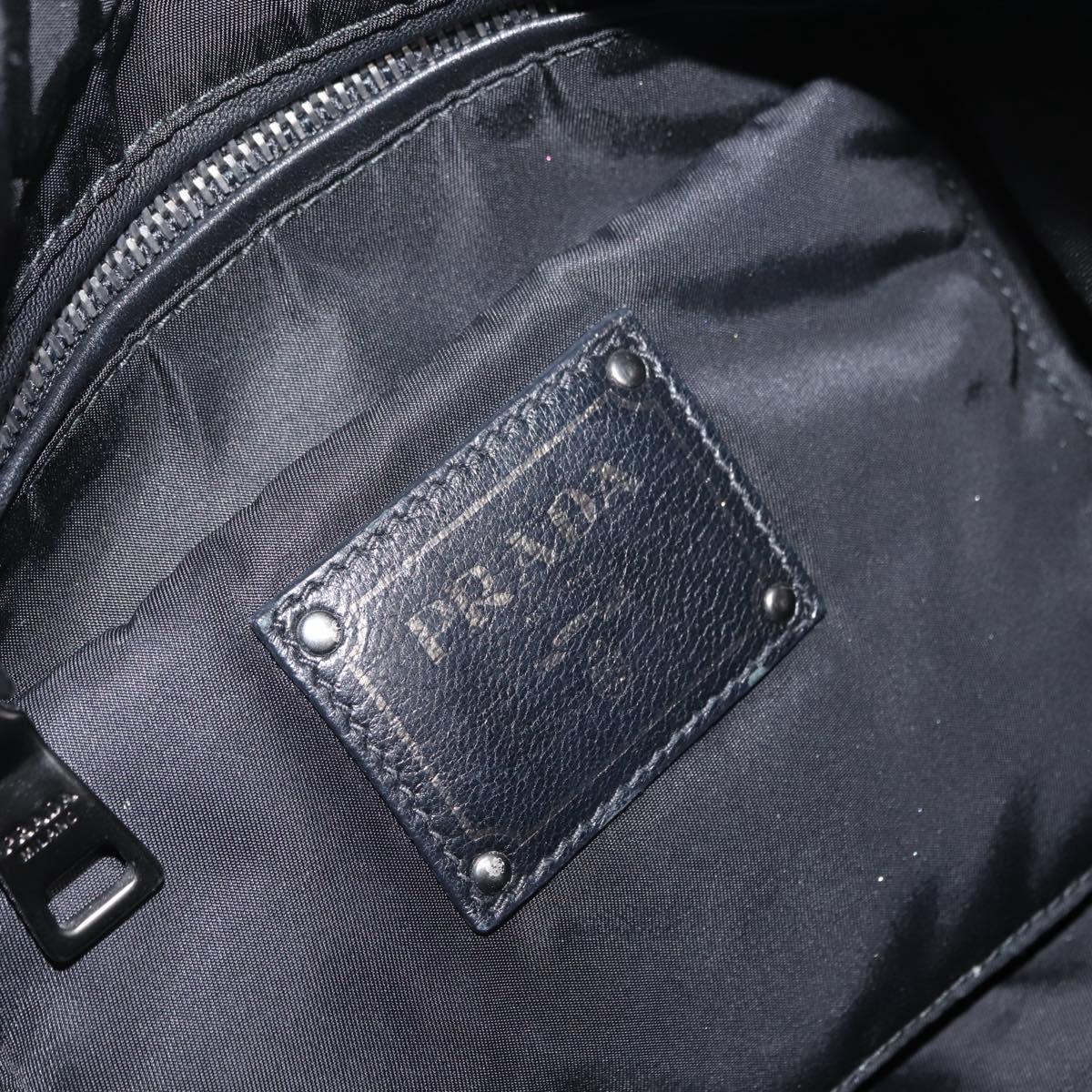 PRADA Hand Bag Nylon 2way Black Gray Auth ep11418