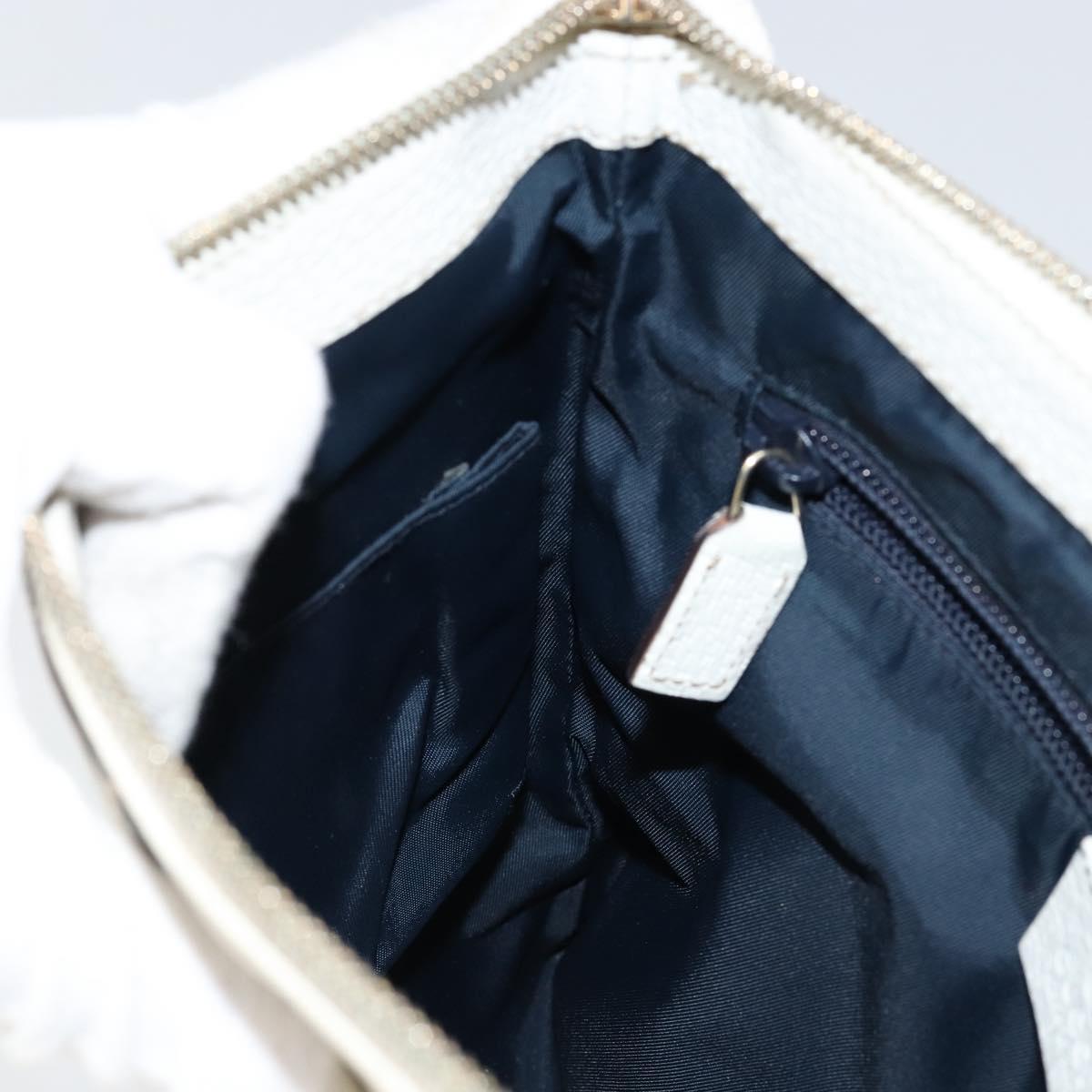 GUCCI GG Canvas Sherry Line Shoulder Bag PVC White Red Navy 153244 Auth ep11420