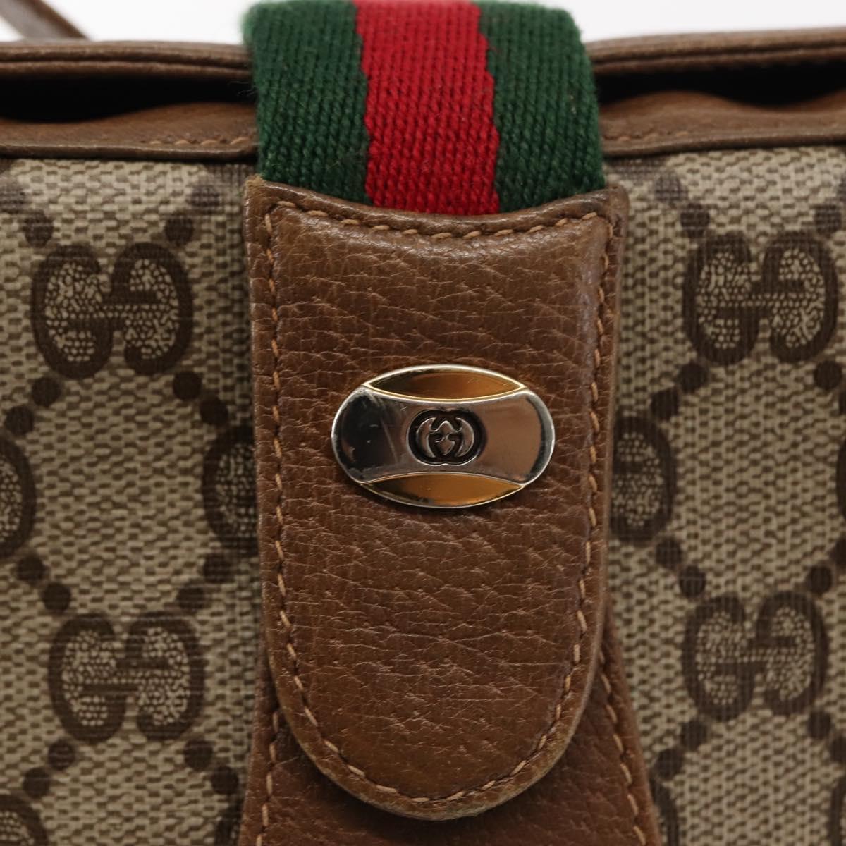 GUCCI GG Supreme Web Sherry Line Shoulder Bag PVC Beige 116 02 024 Auth ep11422