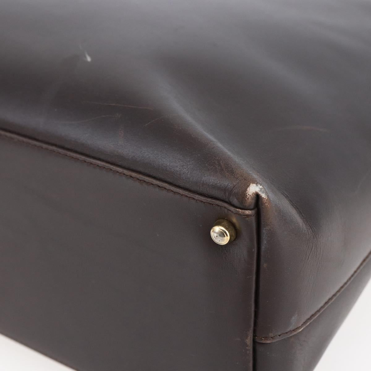 GUCCI Bamboo Hand Bag Leather Dark Brown Gold 002 1998 0507 Auth ep11424