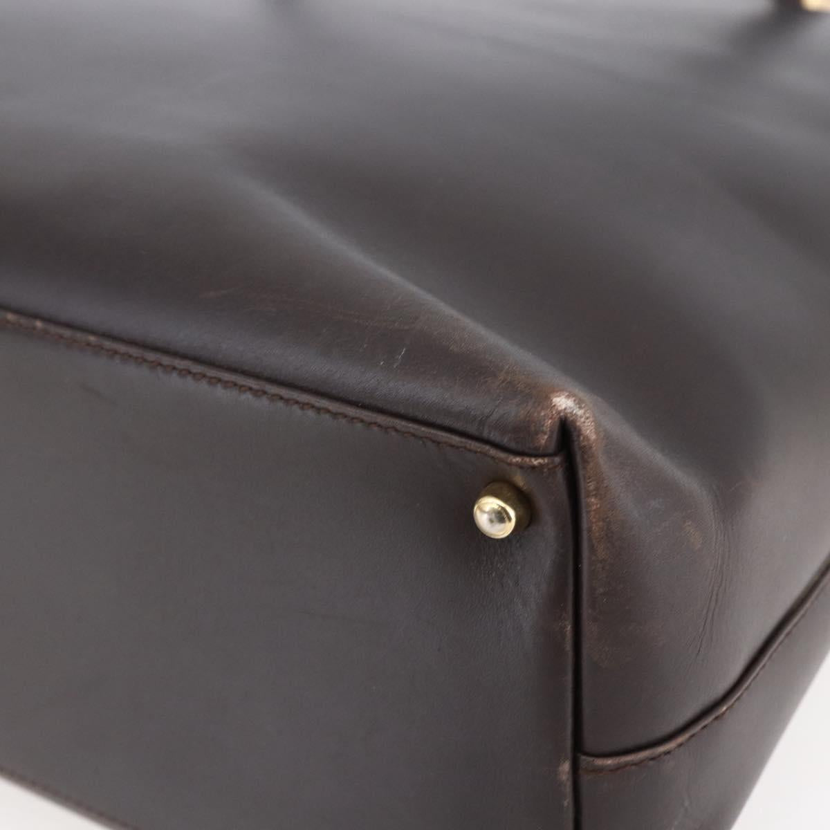 GUCCI Bamboo Hand Bag Leather Dark Brown Gold 002 1998 0507 Auth ep11424