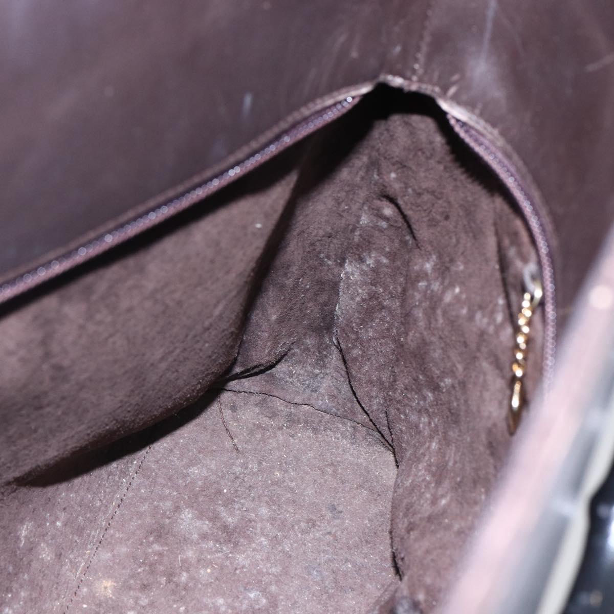 GUCCI Bamboo Hand Bag Leather Dark Brown Gold 002 1998 0507 Auth ep11424