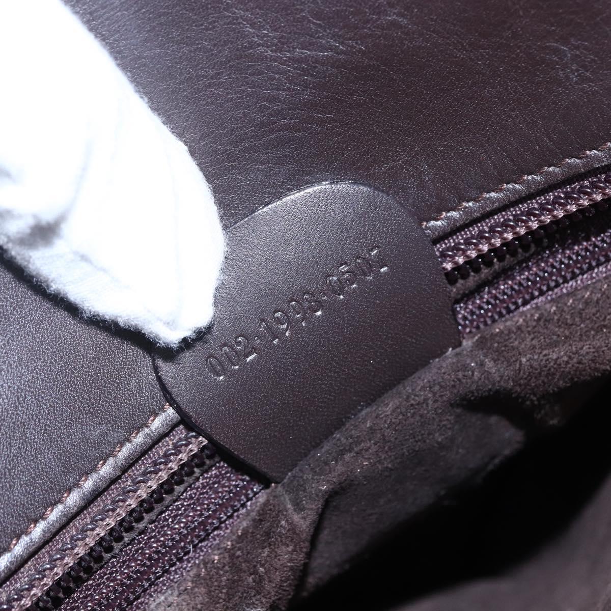 GUCCI Bamboo Hand Bag Leather Dark Brown Gold 002 1998 0507 Auth ep11424