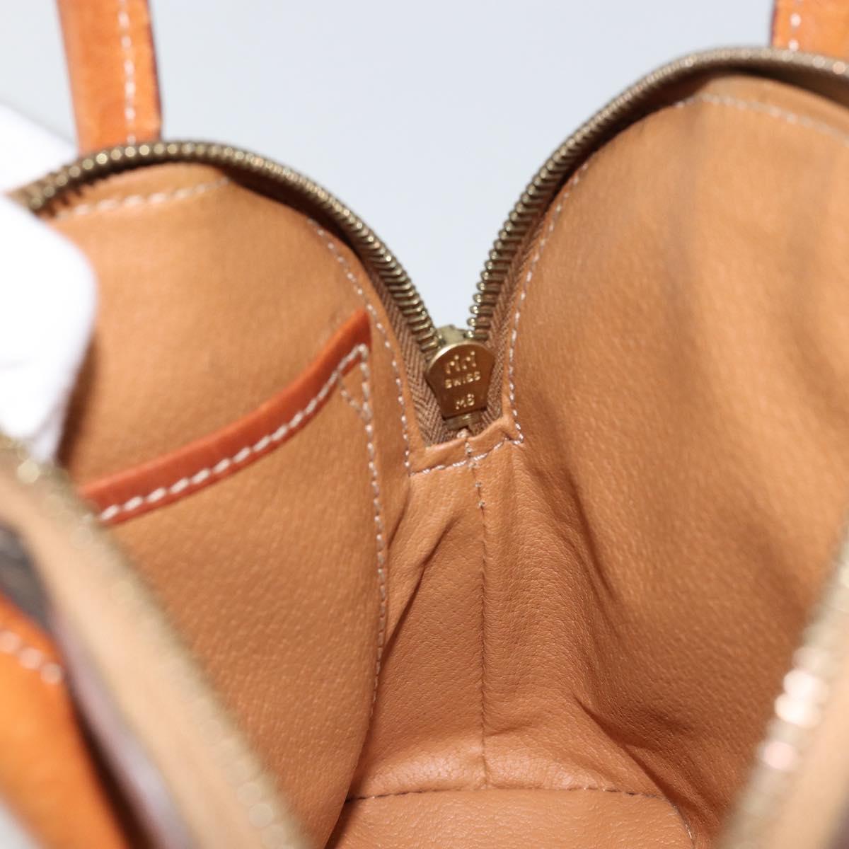 CELINE Macadam Canvas Hand Bag PVC Leather Brown Gold Auth ep11425