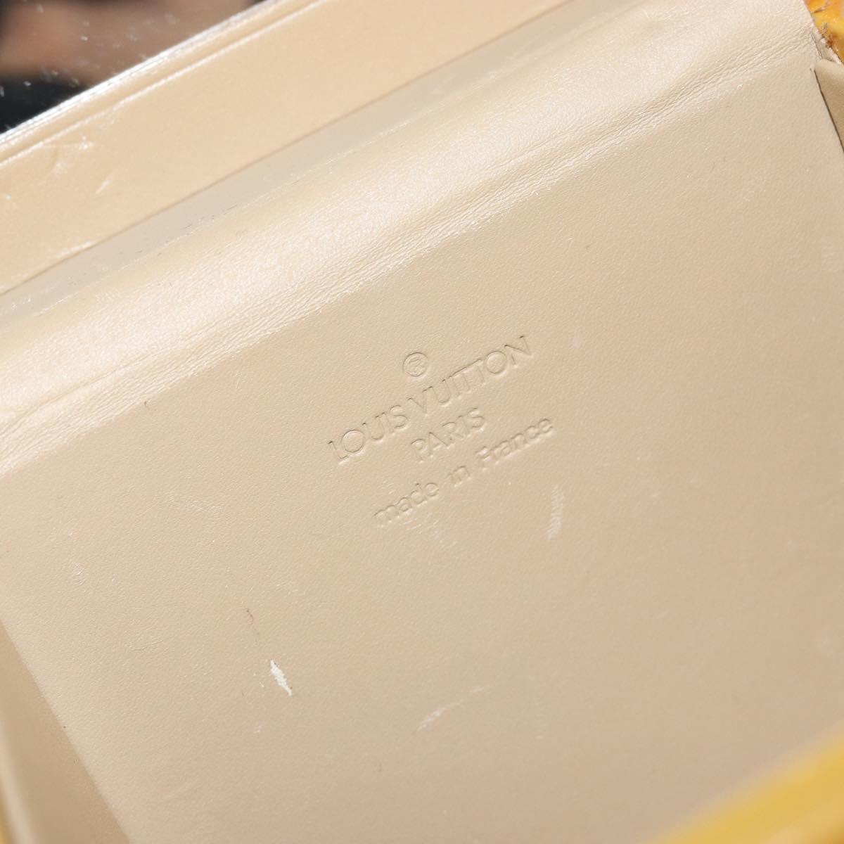 LOUIS VUITTON Monogram Vernis Bleecker Cosmetic Pouch Beige M91002 Auth ep11427