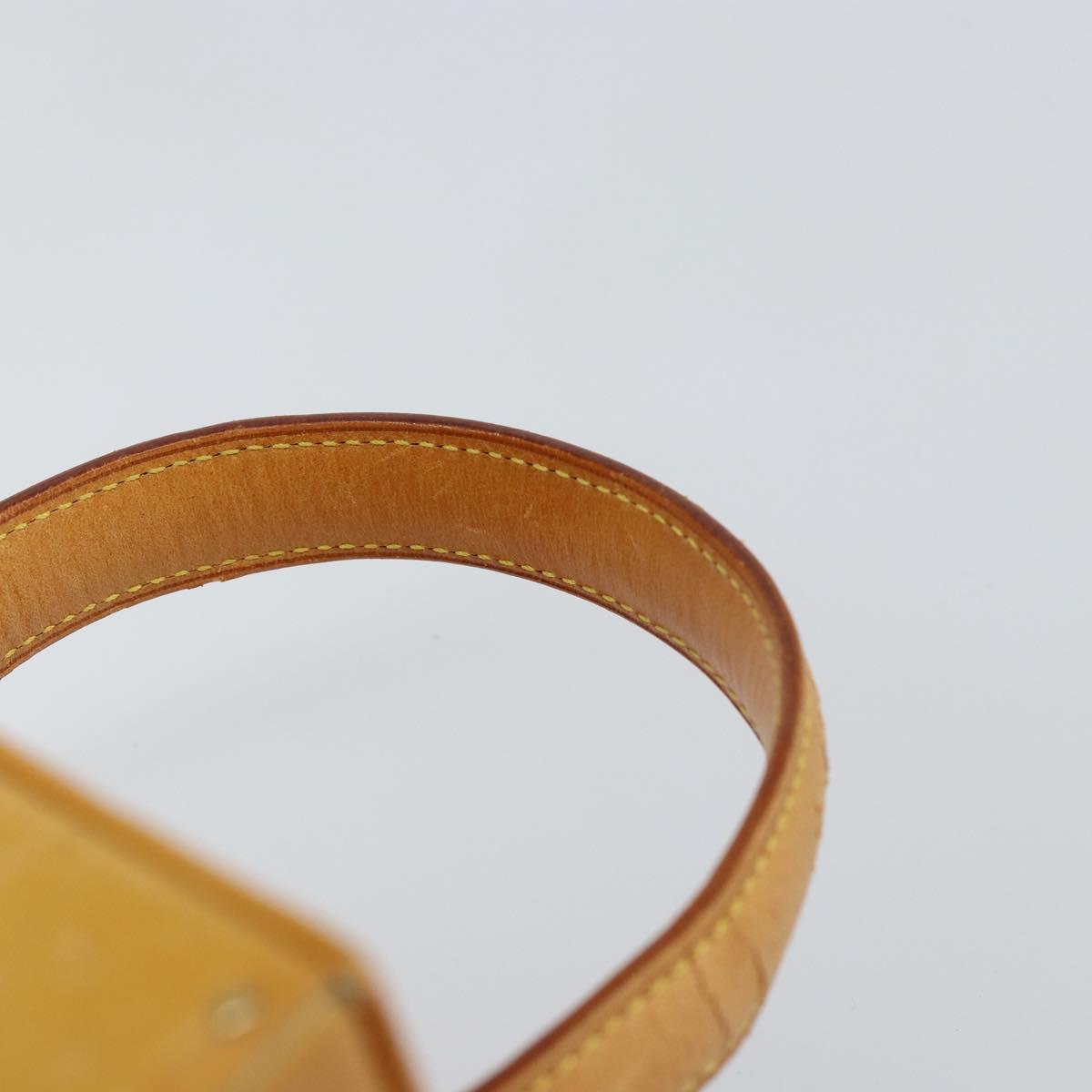 LOUIS VUITTON Monogram Vernis Bleecker Cosmetic Pouch Beige M91002 Auth ep11427