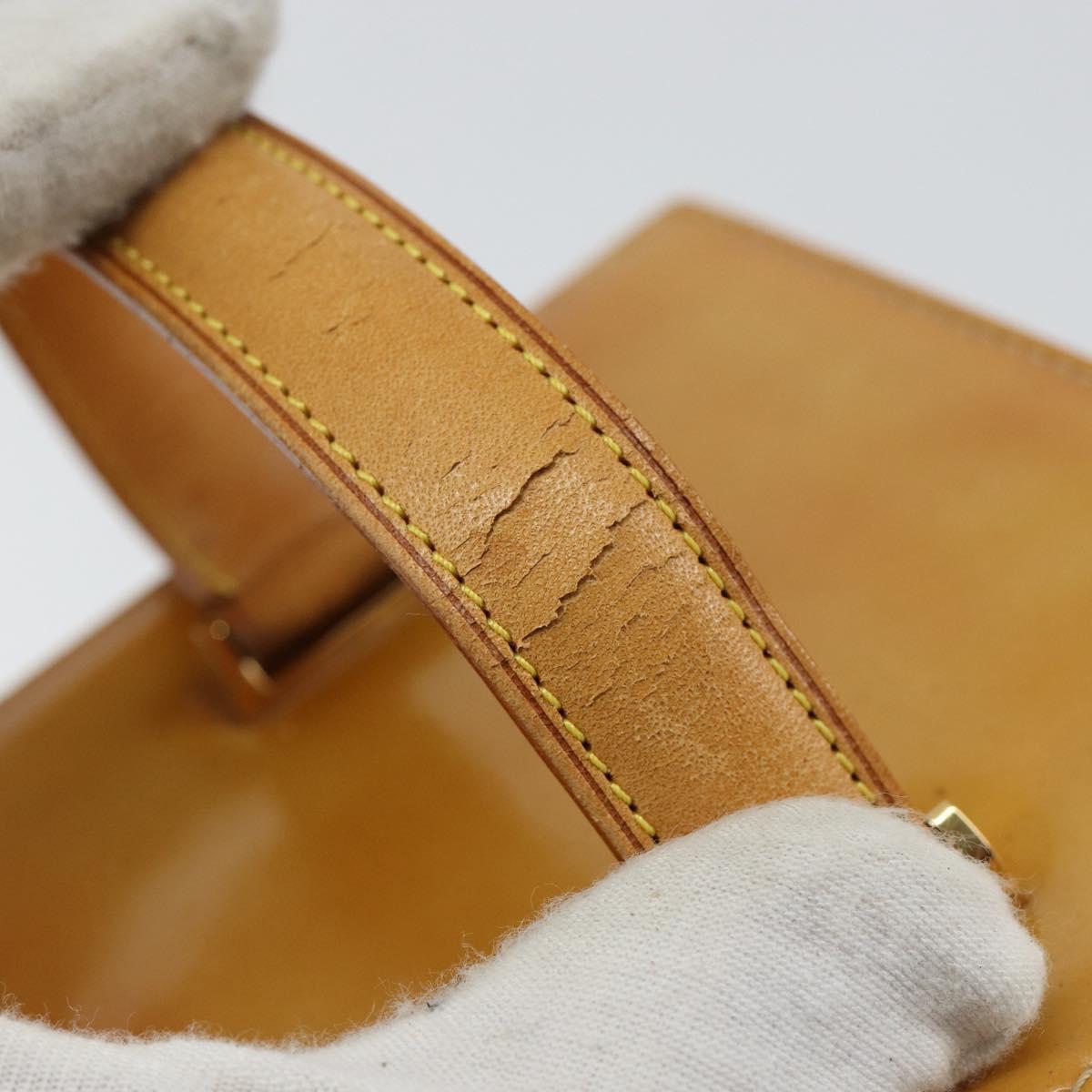 LOUIS VUITTON Monogram Vernis Bleecker Cosmetic Pouch Beige M91002 Auth ep11427