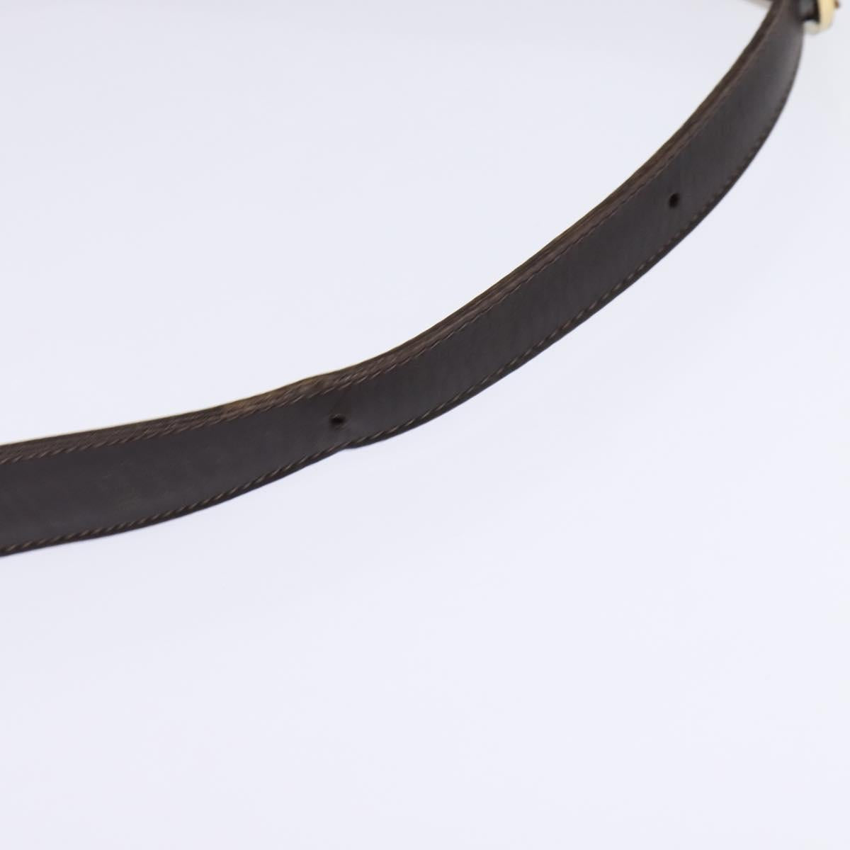 GUCCI Web Sherry Line Shoulder Bag Leather Dark Brown Gold Red Auth ep11429