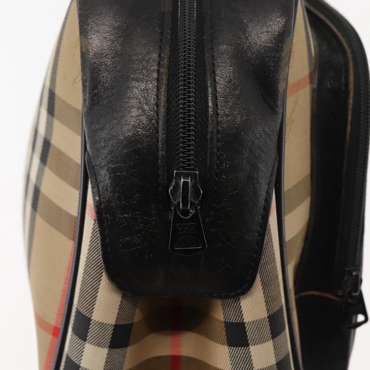 Burberrys Nova Check Hand Bag Canvas Beige Auth ep11431