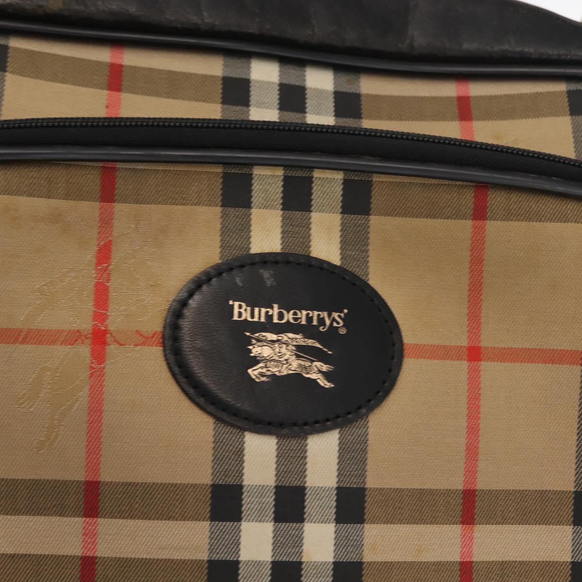 Burberrys Nova Check Hand Bag Canvas Beige Auth ep11431