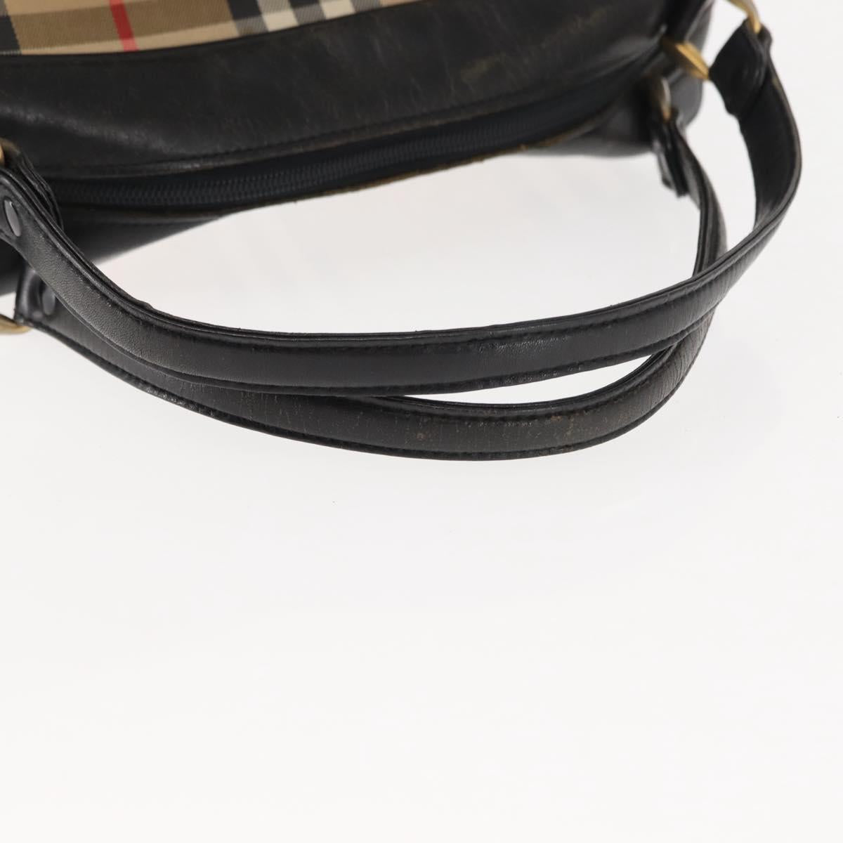 Burberrys Nova Check Hand Bag Canvas Beige Auth ep11431