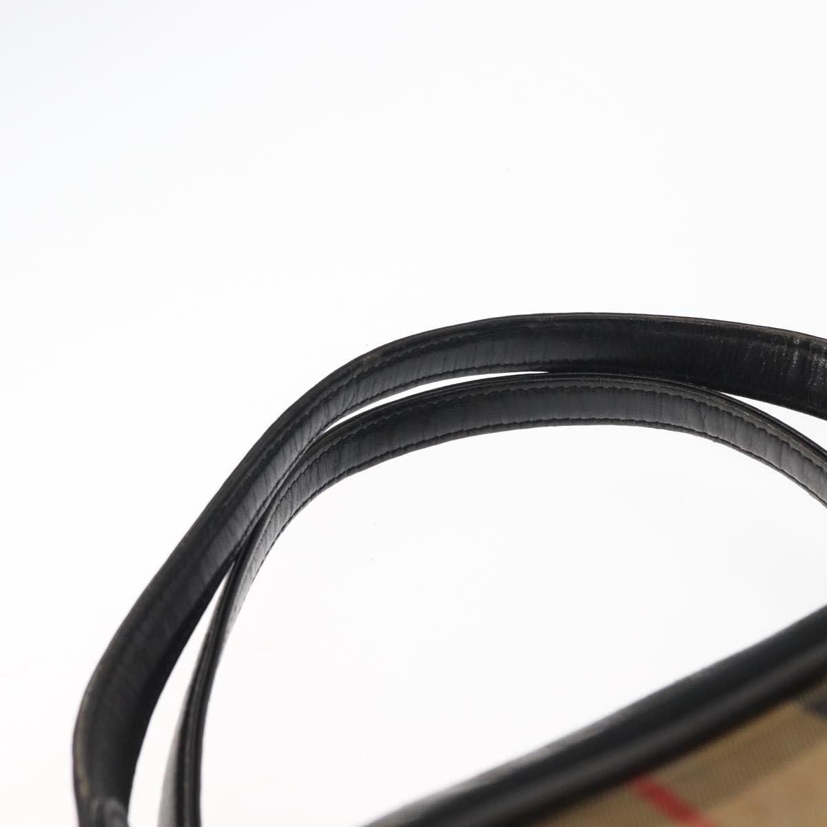 Burberrys Nova Check Hand Bag Canvas Beige Auth ep11431