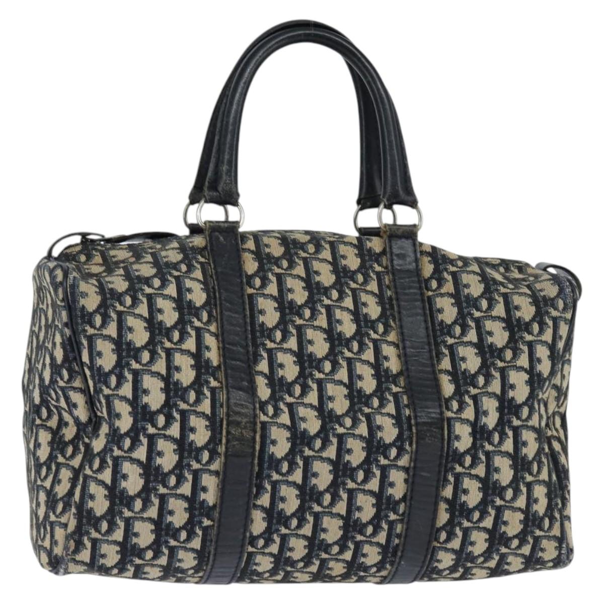 Christian Dior Trotter Canvas Boston Bag Navy Auth ep11436
