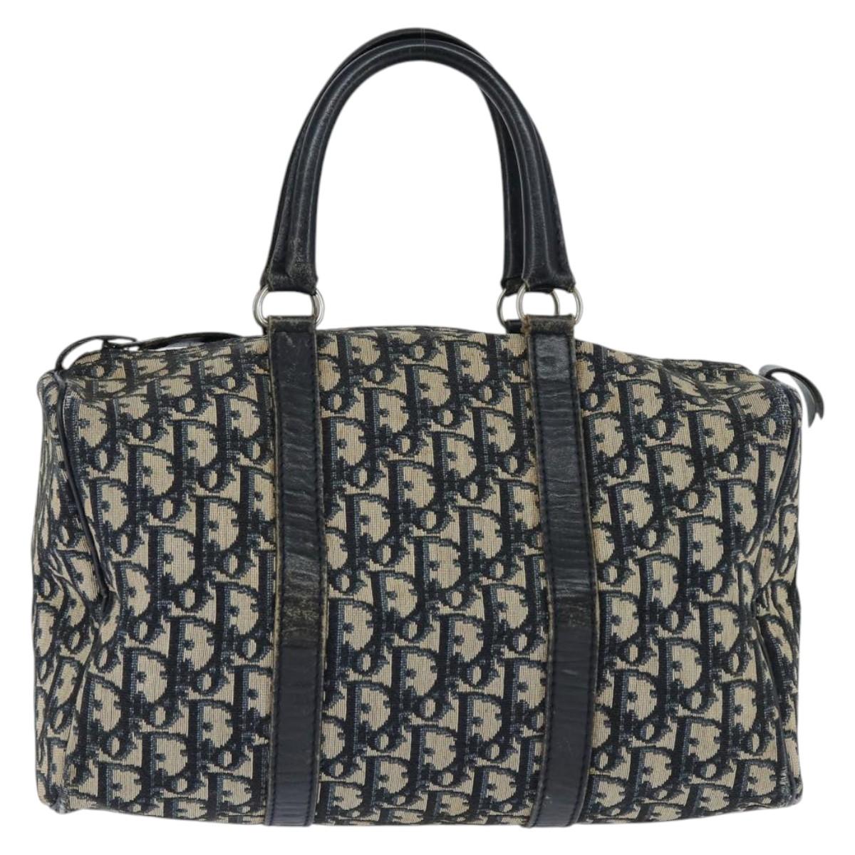Christian Dior Trotter Canvas Boston Bag Navy Auth ep11436