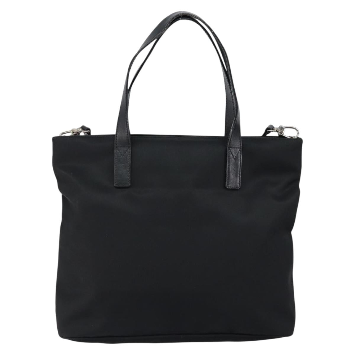 FENDI Hand Bag Nylon 2way Black Silver Auth ep11442