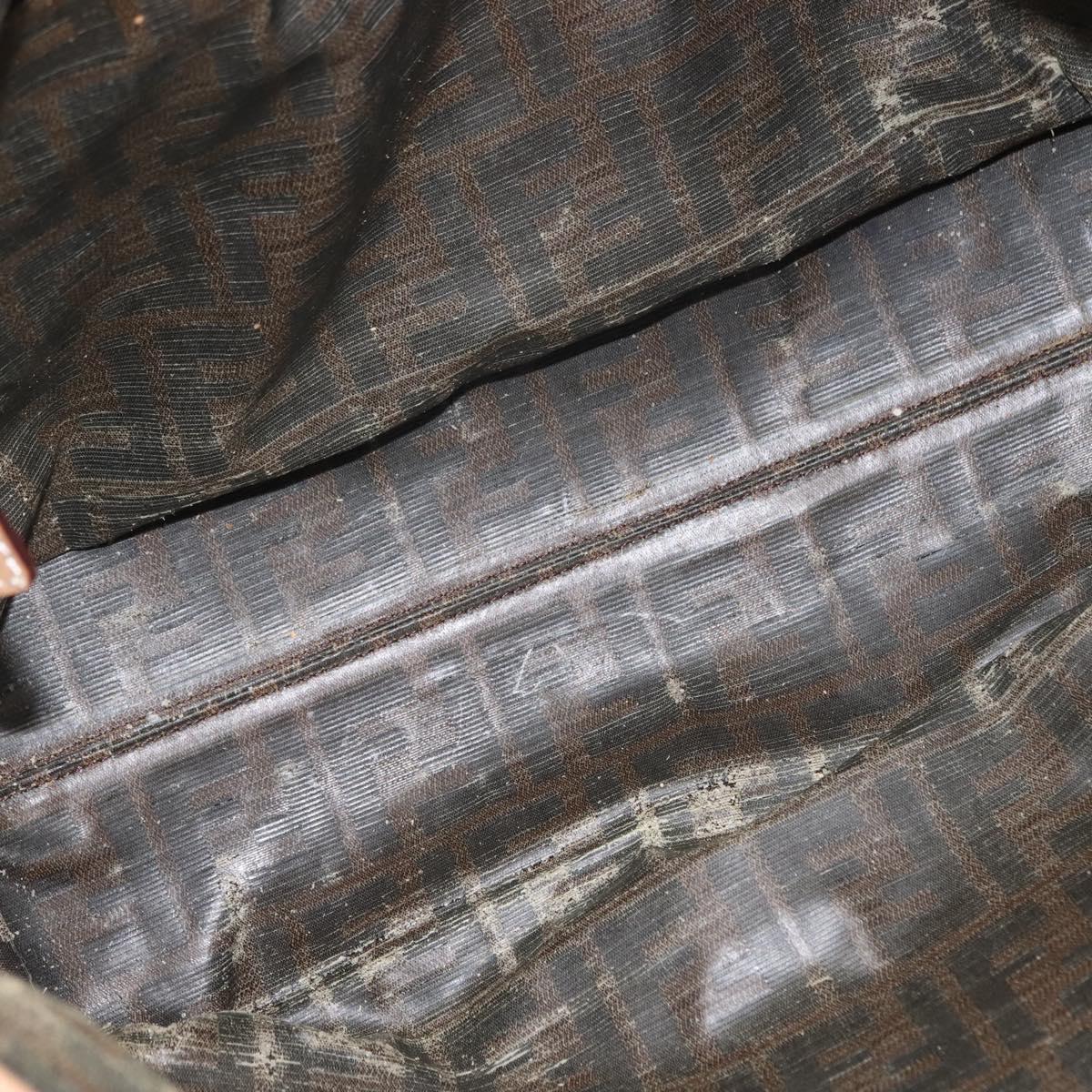 FENDI Tote Bag Leather Beige Gold Auth ep11477