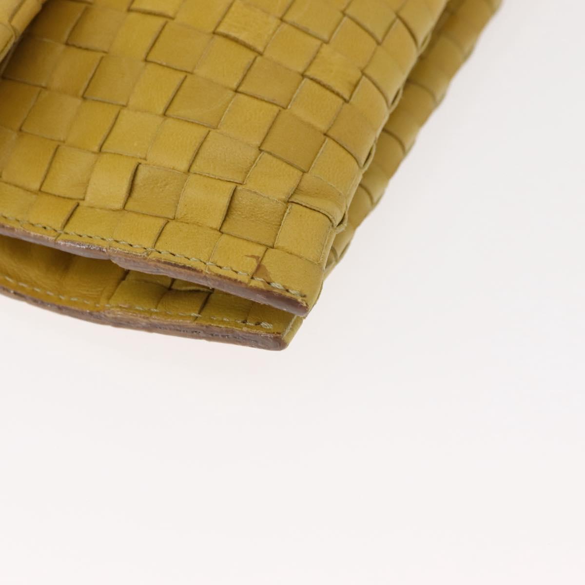 BOTTEGA VENETA INTRECCIATO Shoulder Bag Leather Yellow Auth ep11479