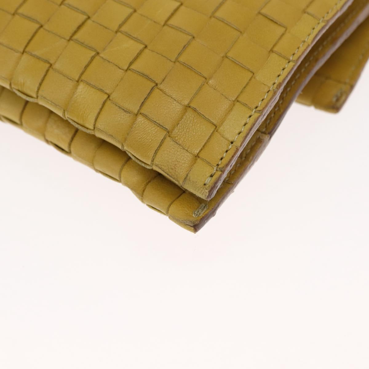 BOTTEGA VENETA INTRECCIATO Shoulder Bag Leather Yellow Auth ep11479