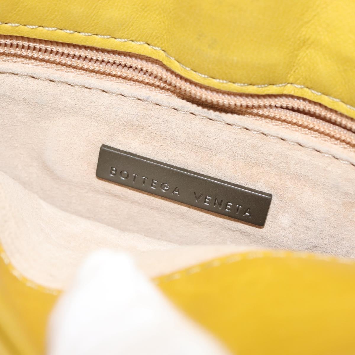 BOTTEGA VENETA INTRECCIATO Shoulder Bag Leather Yellow Auth ep11479