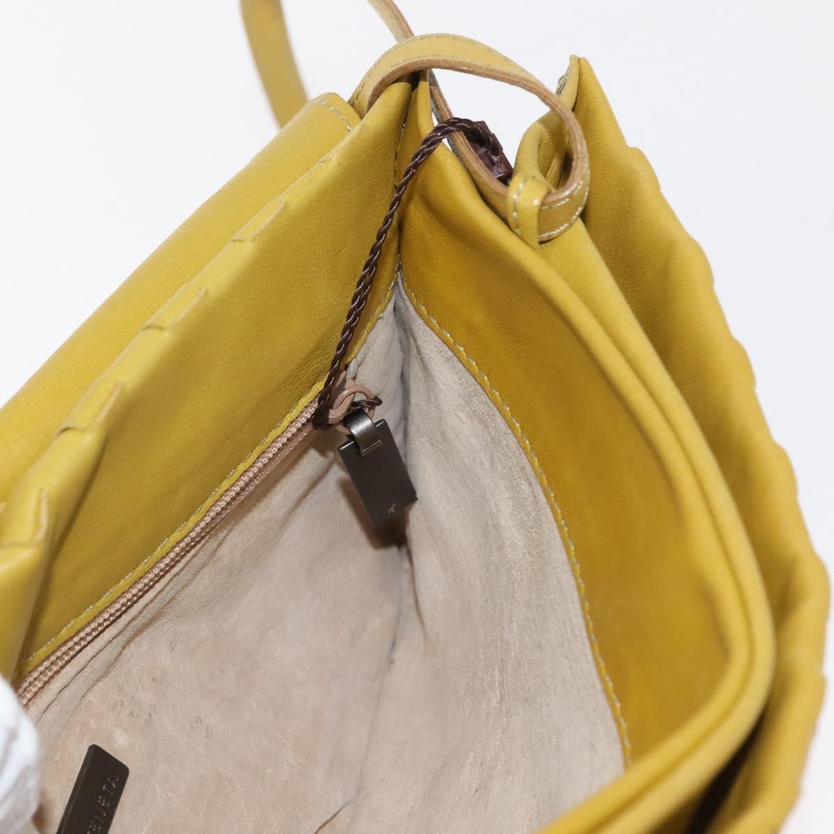 BOTTEGA VENETA INTRECCIATO Shoulder Bag Leather Yellow Auth ep11479