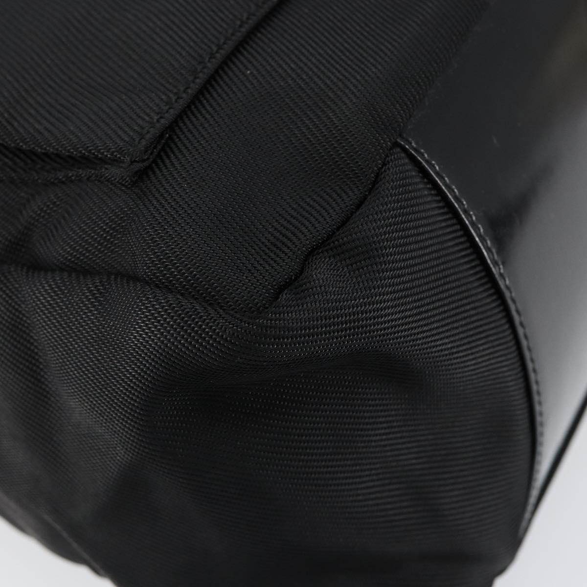 GUCCI Bamboo Hand Bag Nylon Leather Black Silver 000 2404 0509 Auth ep11486